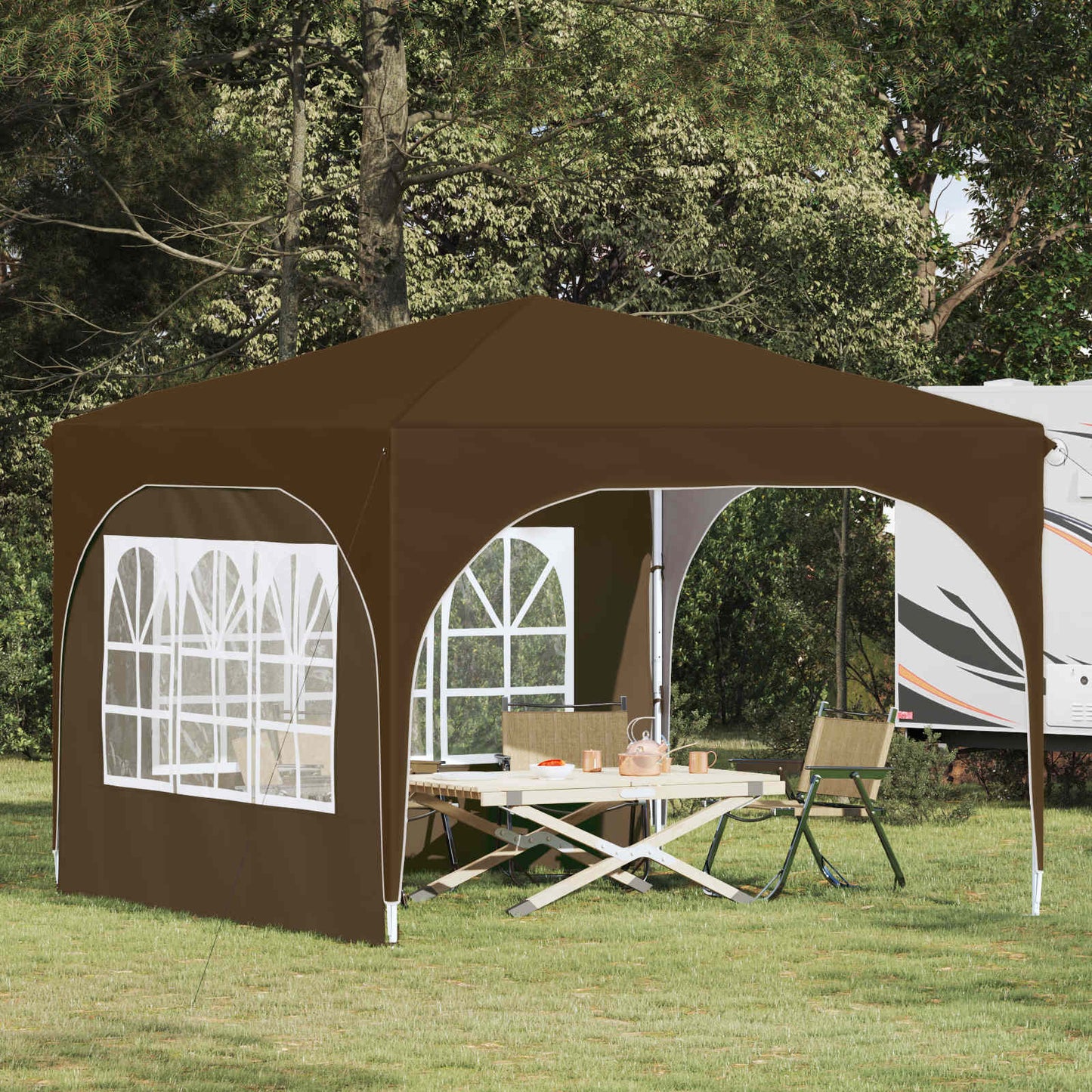 Pop-up Partyzelt 290 x 290 x 245 cm Taupe