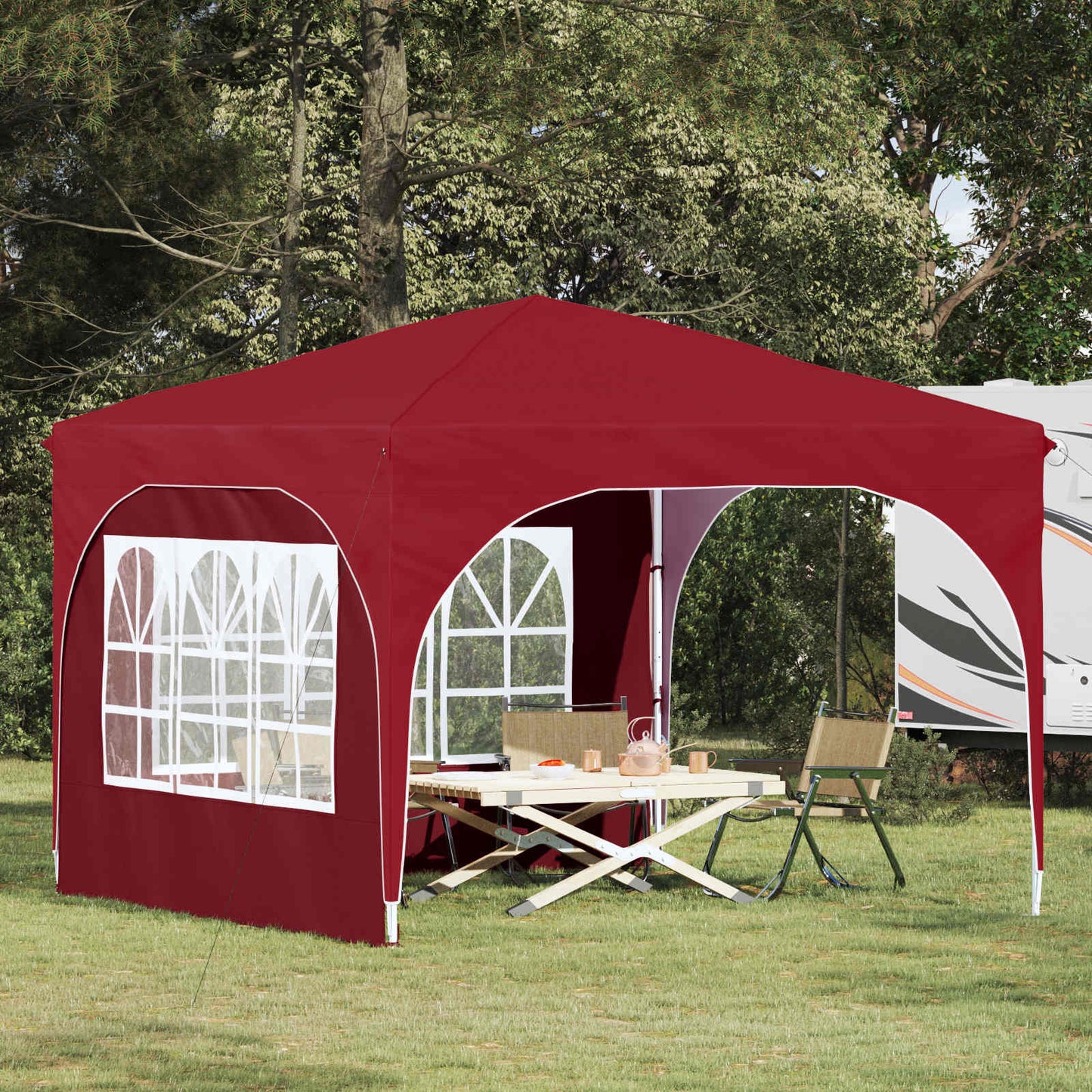 Pop-up Partyzelt 290 x 290 x 245 cm Bordeauxrot