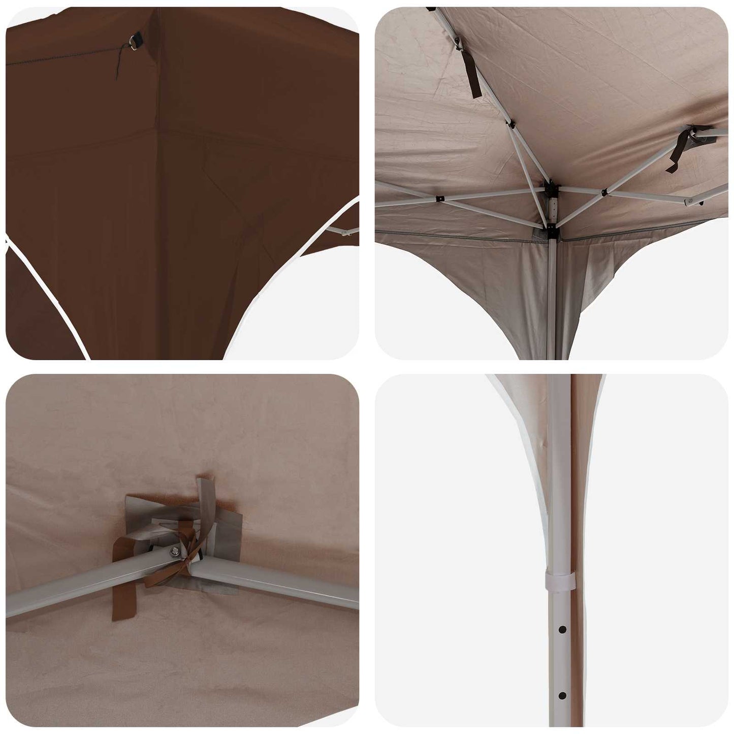 Pop-up Partyzelt 290 x 290 x 245 cm Braun