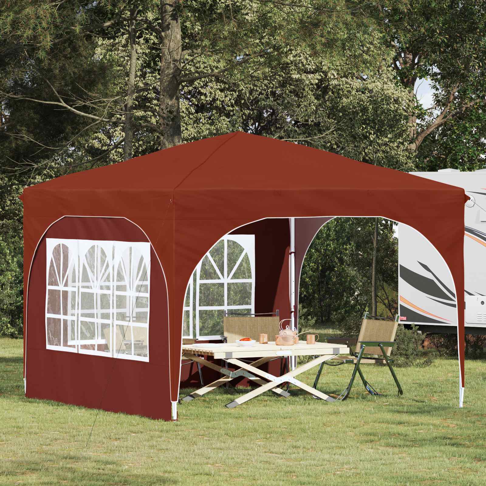 Pop-up Partyzelt 290 x 290 x 245 cm Terrakotta