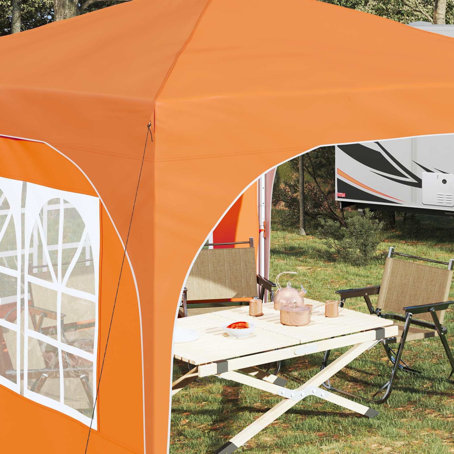 Pop-up Partyzelt 290 x 290 x 245 cm Orange