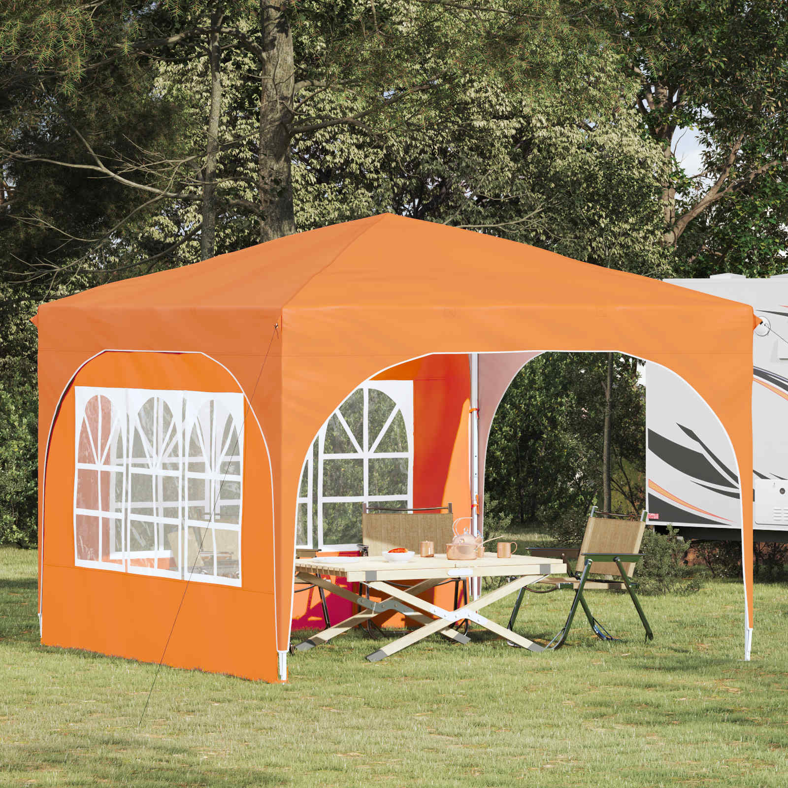 Pop-up Partyzelt 290 x 290 x 245 cm Orange