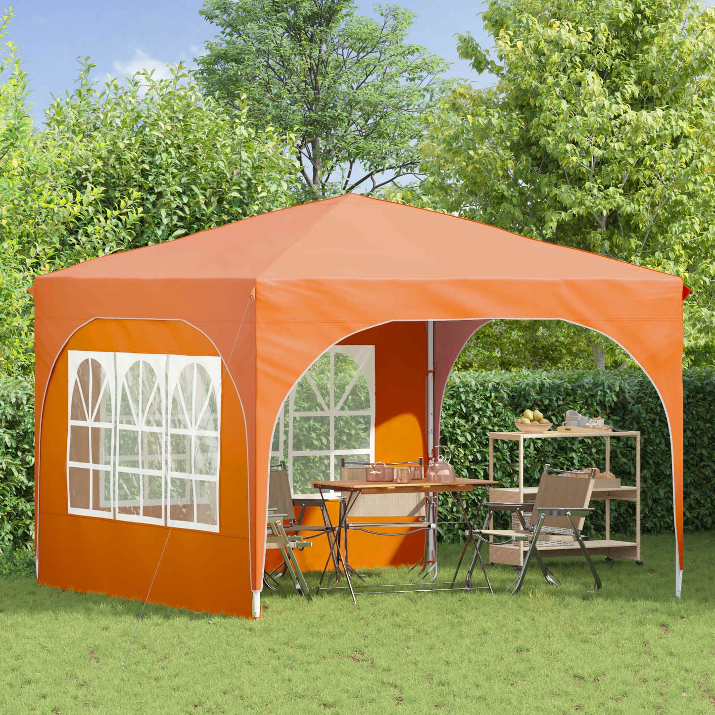 Pop-up Partyzelt 290 x 290 x 245 cm Orange