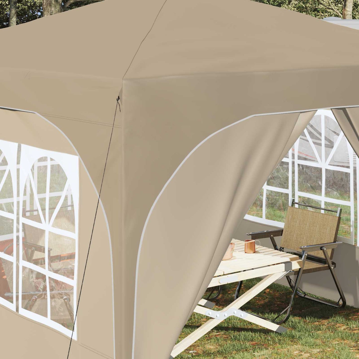Pop-up Partyzelt 290 x 290 x 245 cm Creme