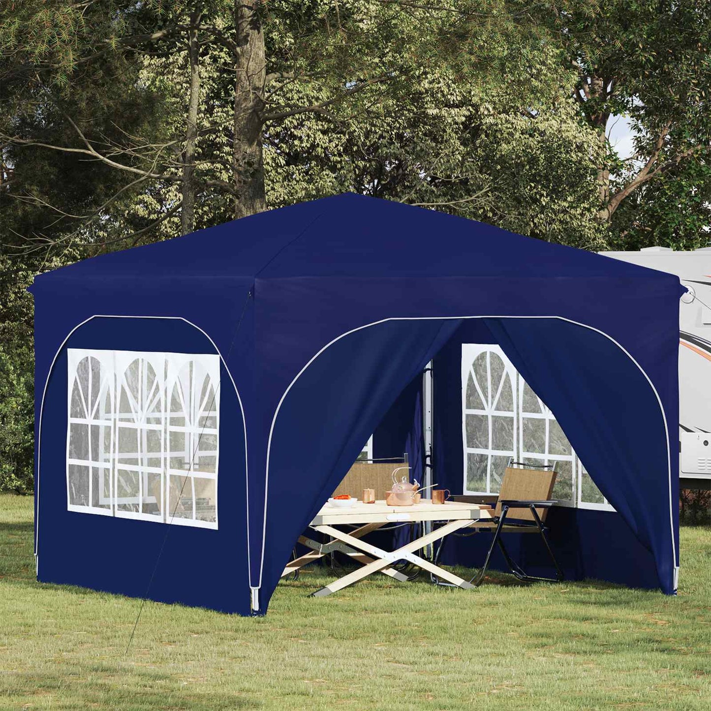 Pop-up Partyzelt 290 x 290 x 245 cm Blau