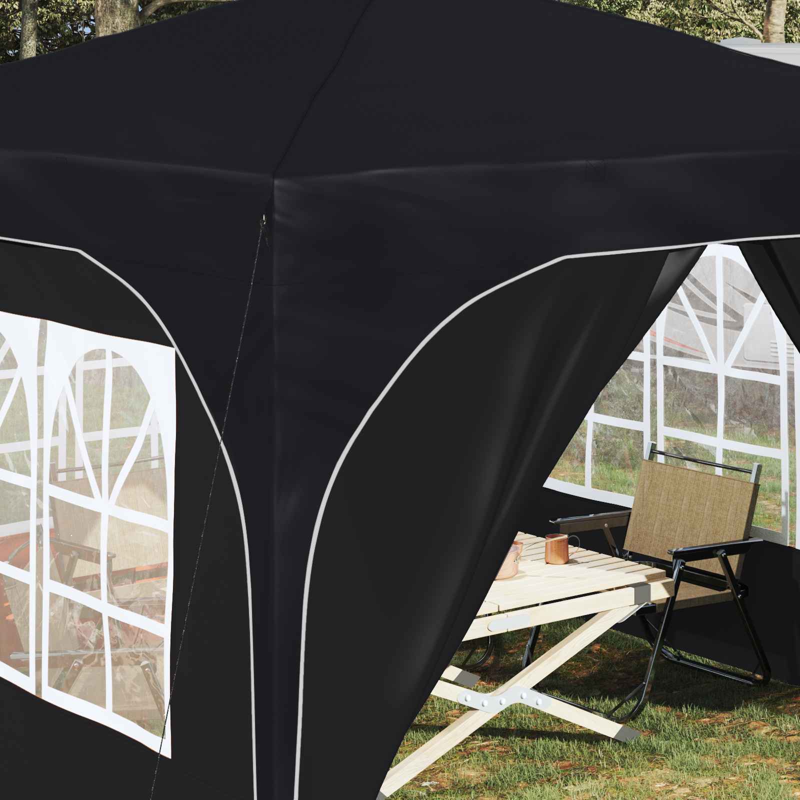 Pop-up Partyzelt 290 x 290 x 245 cm Antrazit
