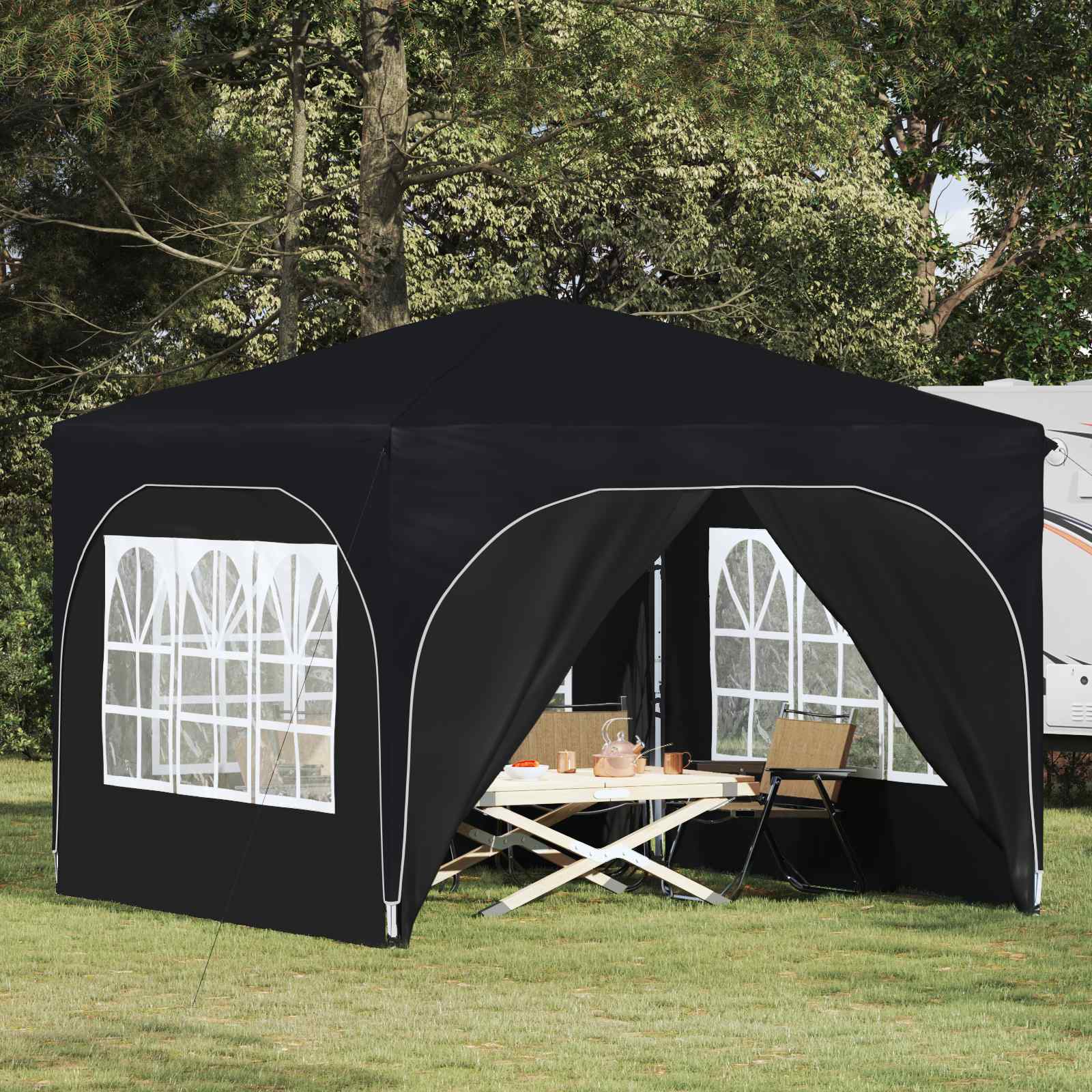 Pop-up Partyzelt 290 x 290 x 245 cm Antrazit