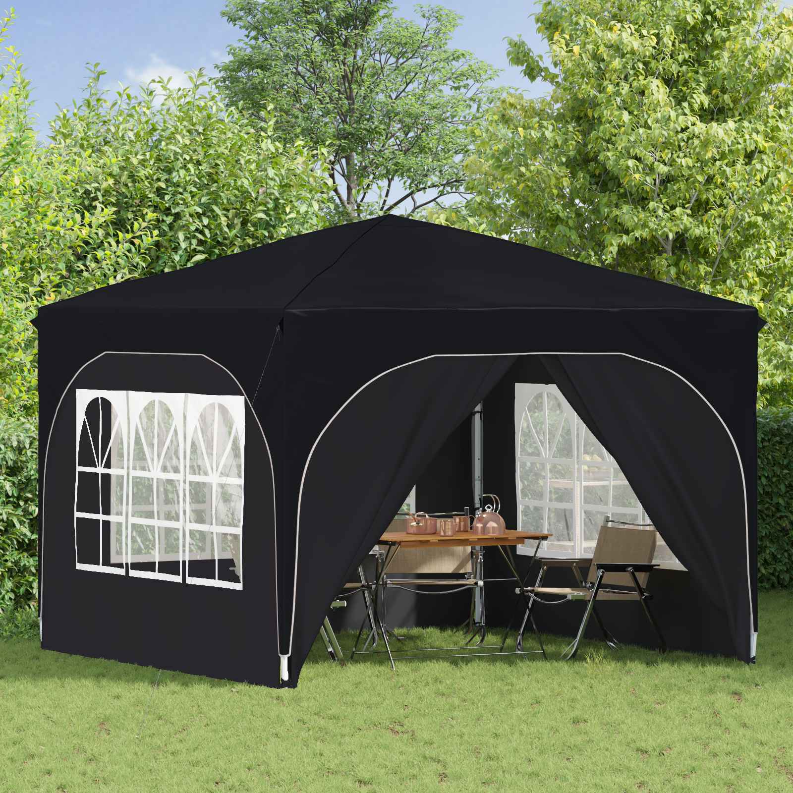 Pop-up Partyzelt 290 x 290 x 245 cm Antrazit