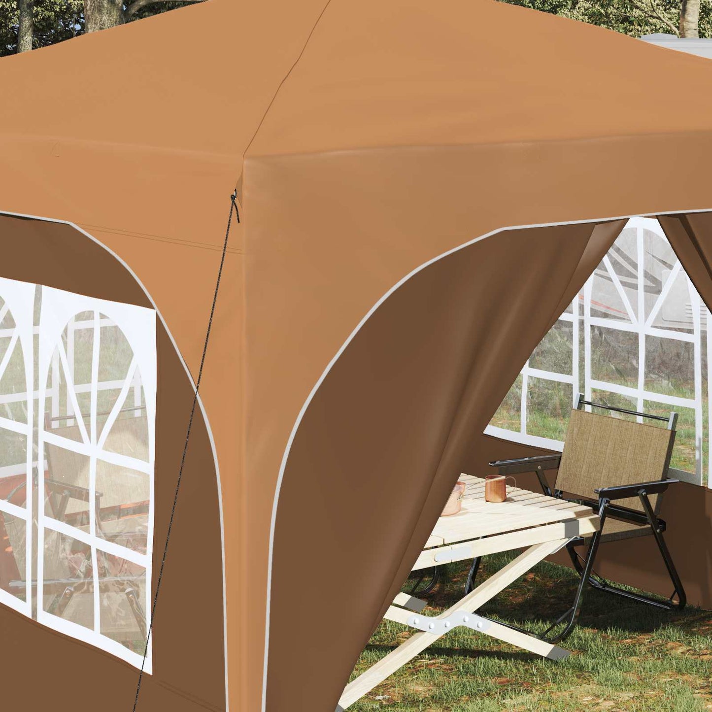Pop-up Partyzelt 290 x 290 x 245 cm Beige