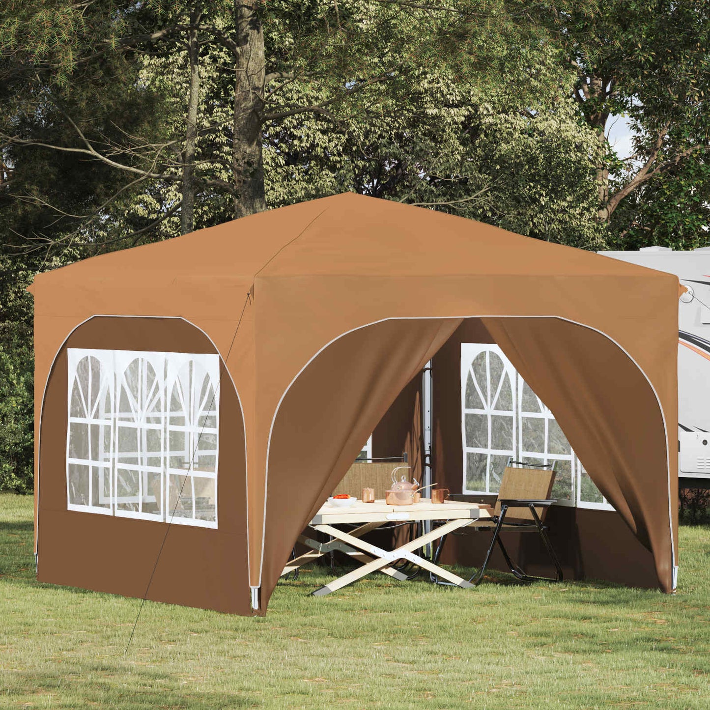 Pop-up Partyzelt 290 x 290 x 245 cm Beige