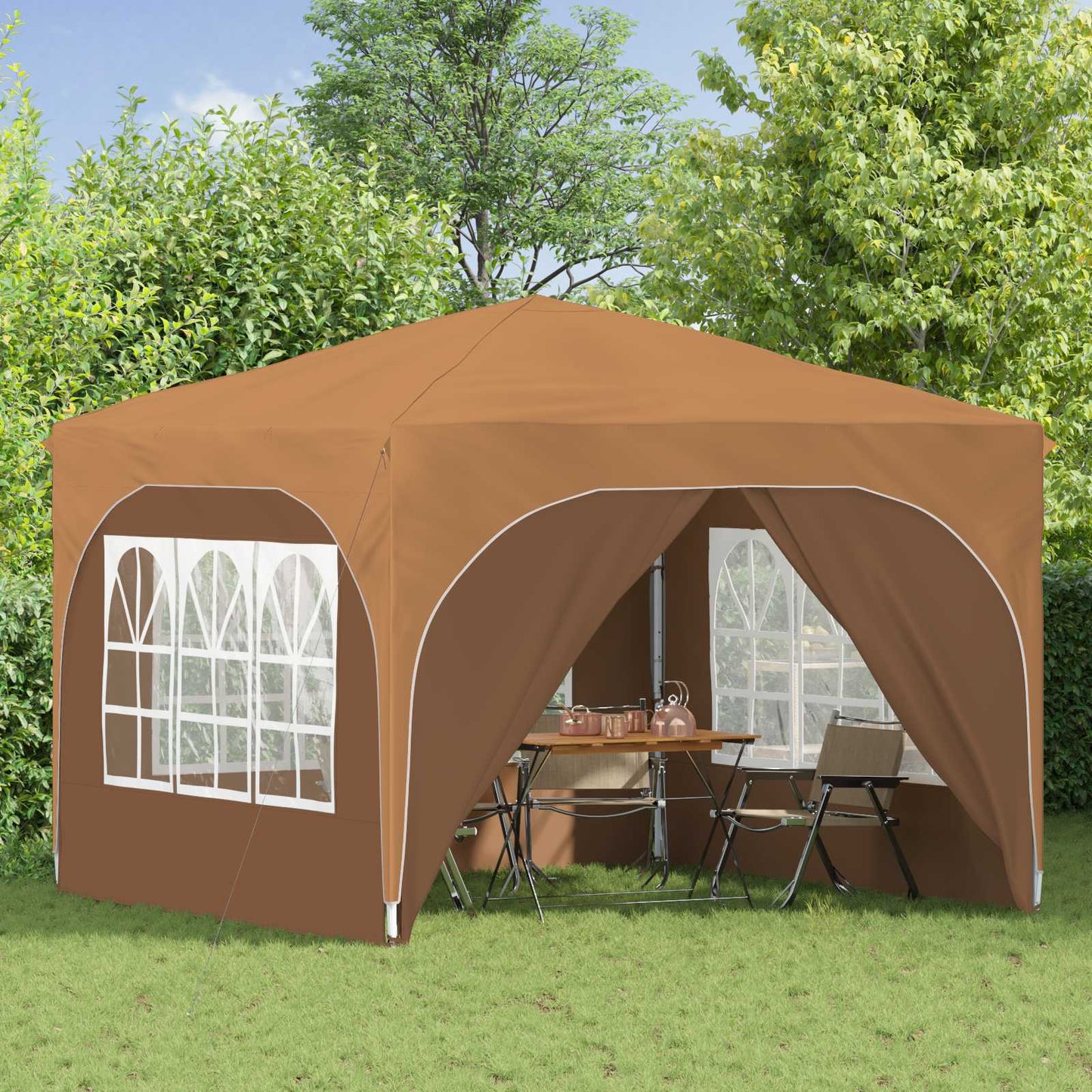 Pop-up Partyzelt 290 x 290 x 245 cm Beige