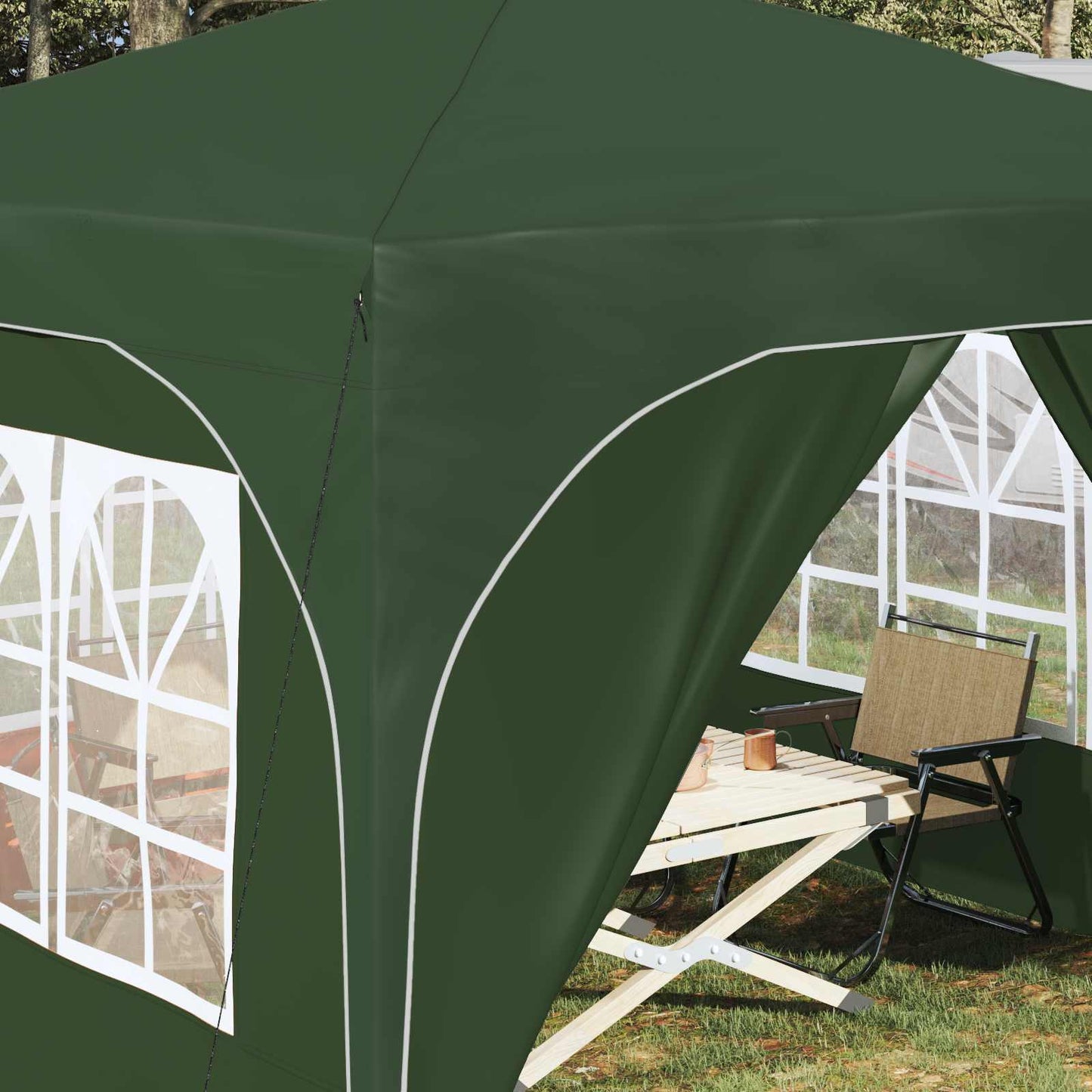 Pop-up Partyzelt 290 x 290 x 245 cm Grün