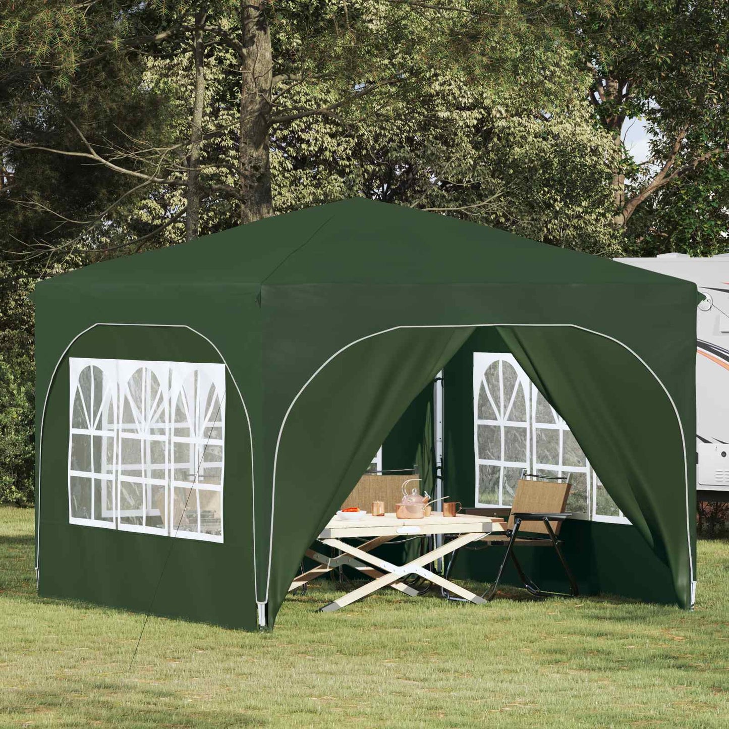 Pop-up Partyzelt 290 x 290 x 245 cm Grün