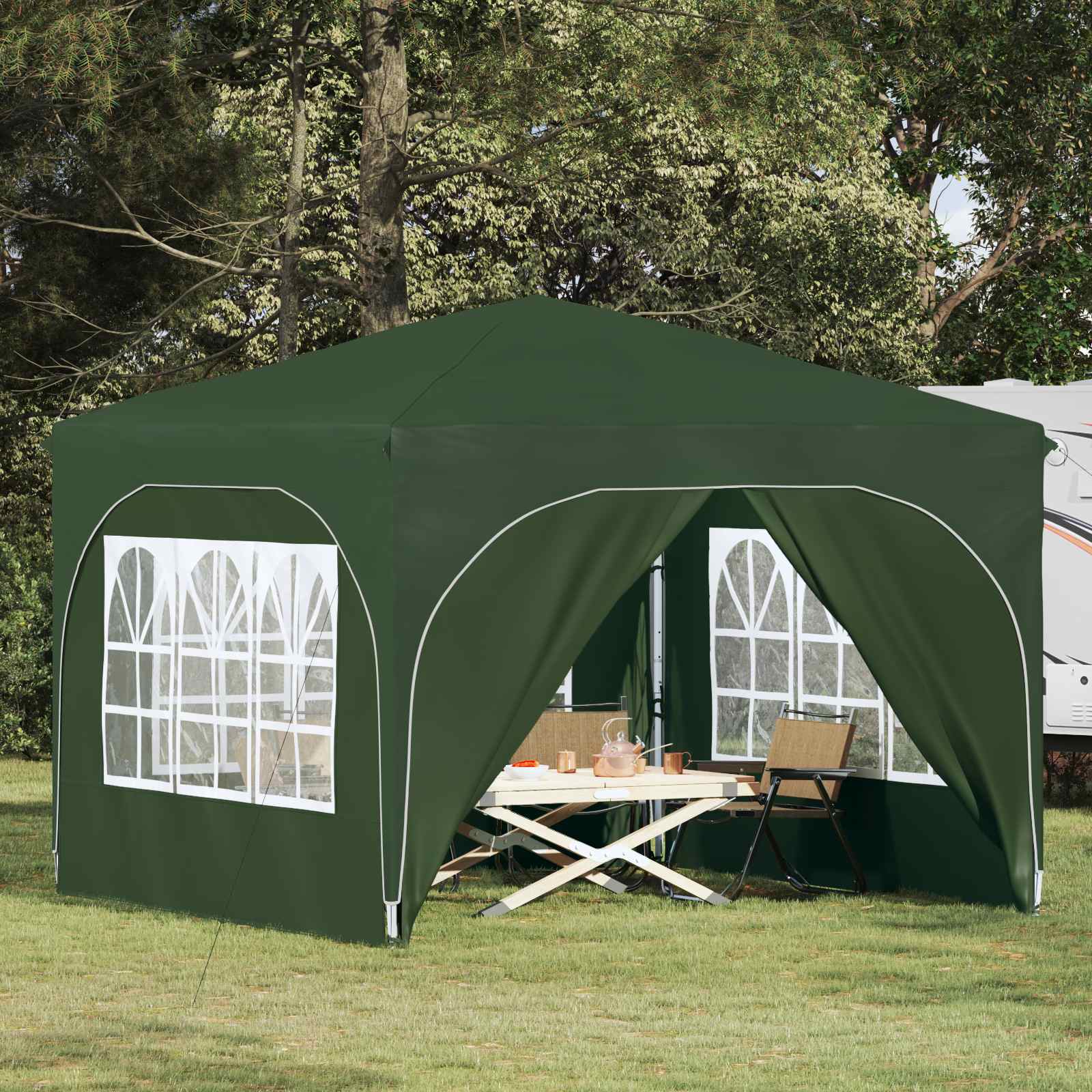 Pop-up Partyzelt 290 x 290 x 245 cm Grün