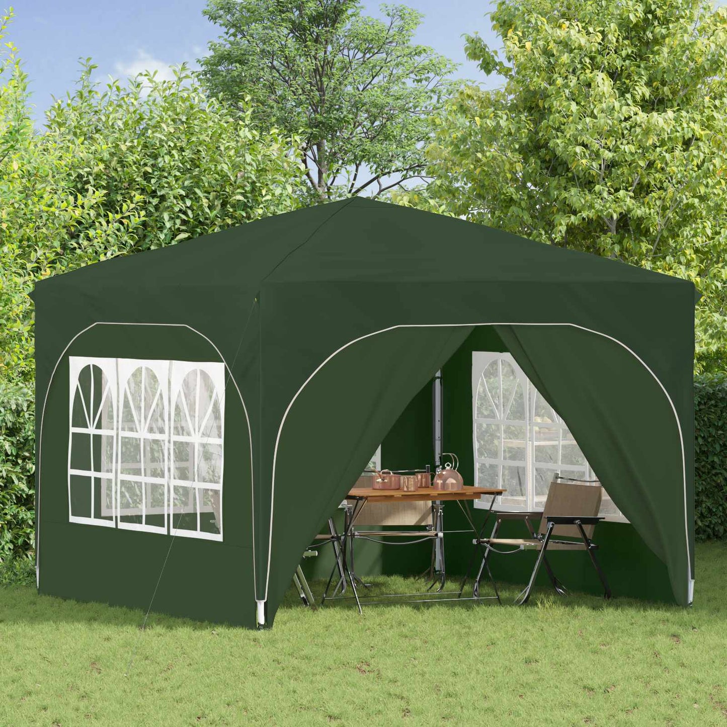 Pop-up Partyzelt 290 x 290 x 245 cm Grün