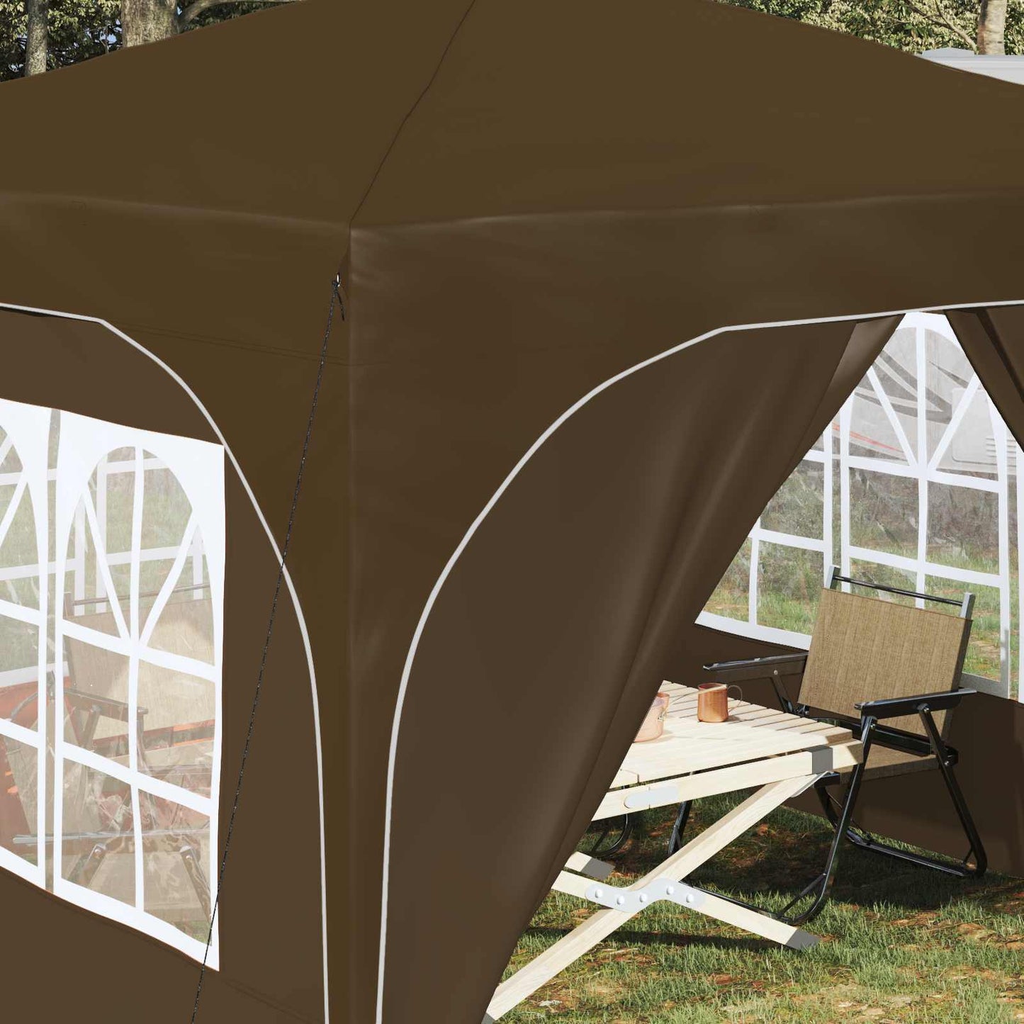 Pop-up Partyzelt 290 x 290 x 245 cm Taupe