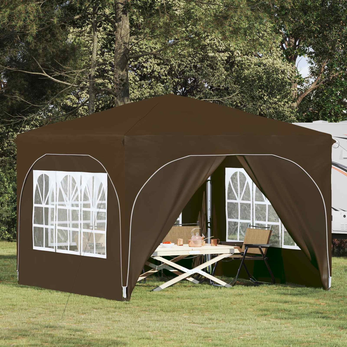 Pop-up Partyzelt 290 x 290 x 245 cm Taupe