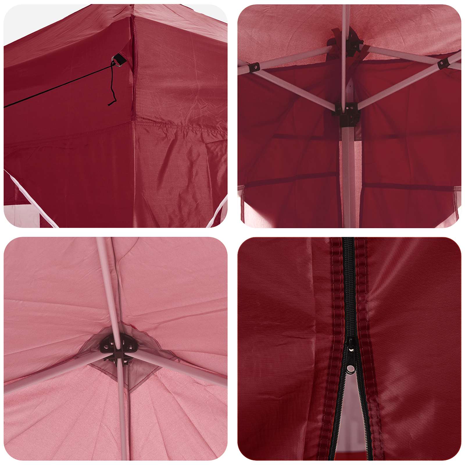 Pop-up Partyzelt 290 x 290 x 245 cm Bordeauxrot