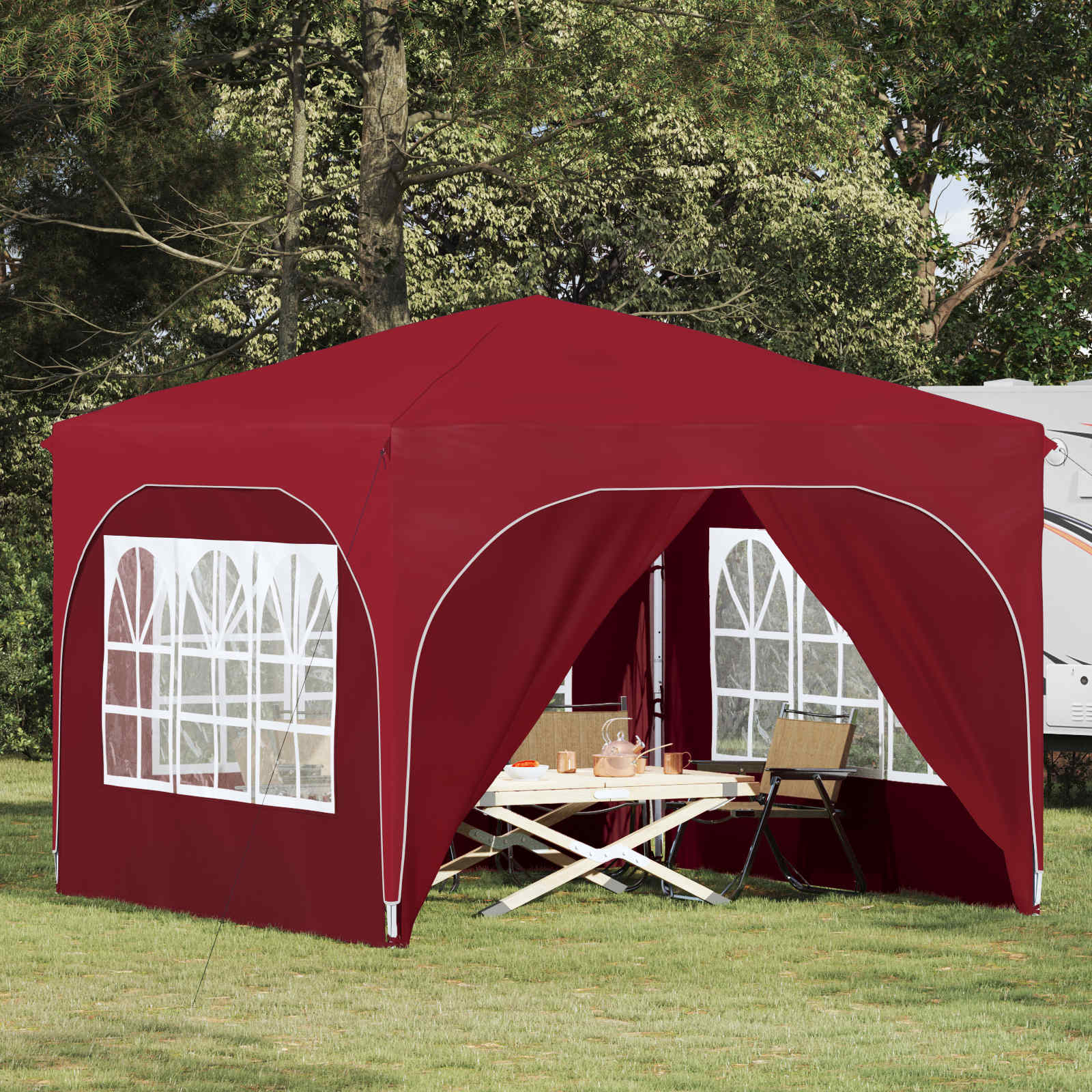 Pop-up Partyzelt 290 x 290 x 245 cm Bordeauxrot