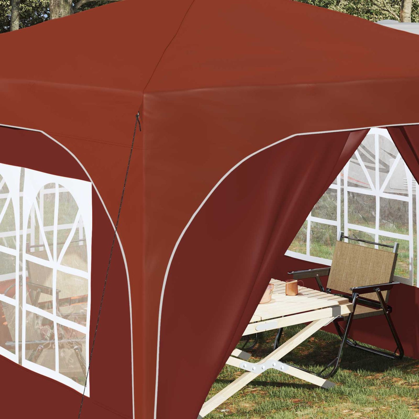 Pop-up Partyzelt 290 x 290 x 245 cm Terrakotta