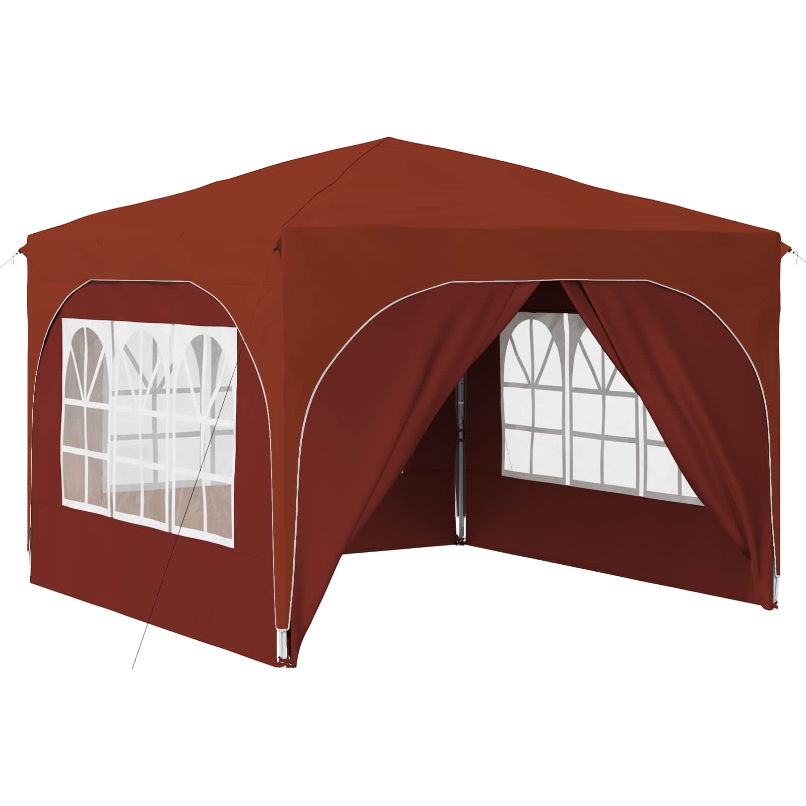 Pop-up Partyzelt 290 x 290 x 245 cm Terrakotta
