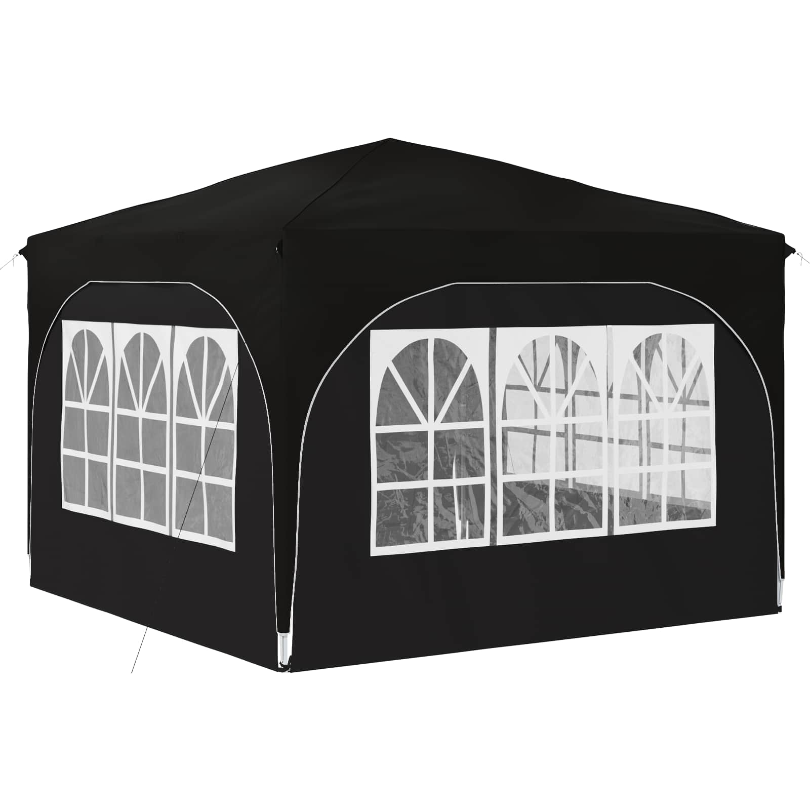 Pop-up Partyzelt 290 x 290 x 245 cm Schwarz