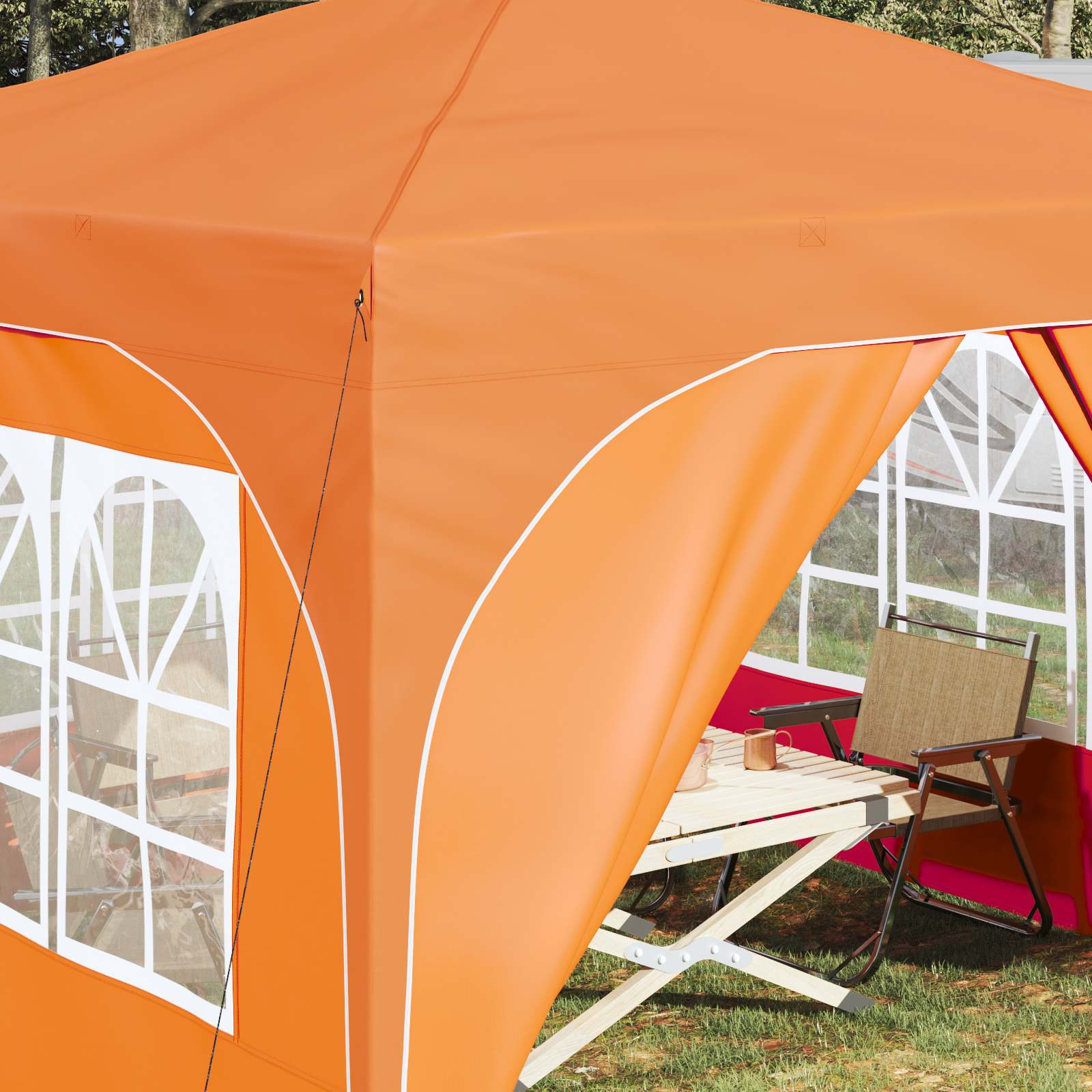Pop-up Partyzelt 290 x 290 x 245 cm Orange