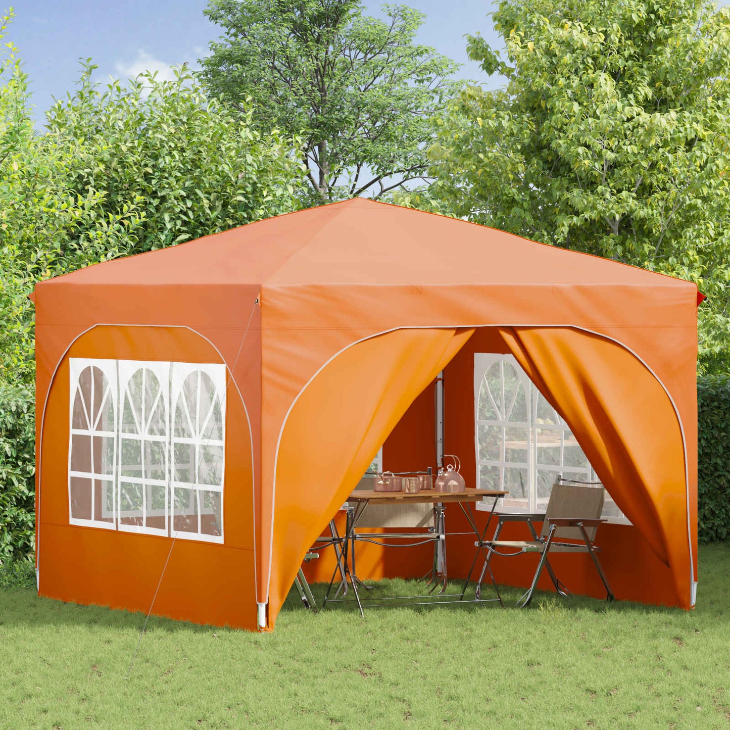 Pop-up Partyzelt 290 x 290 x 245 cm Orange