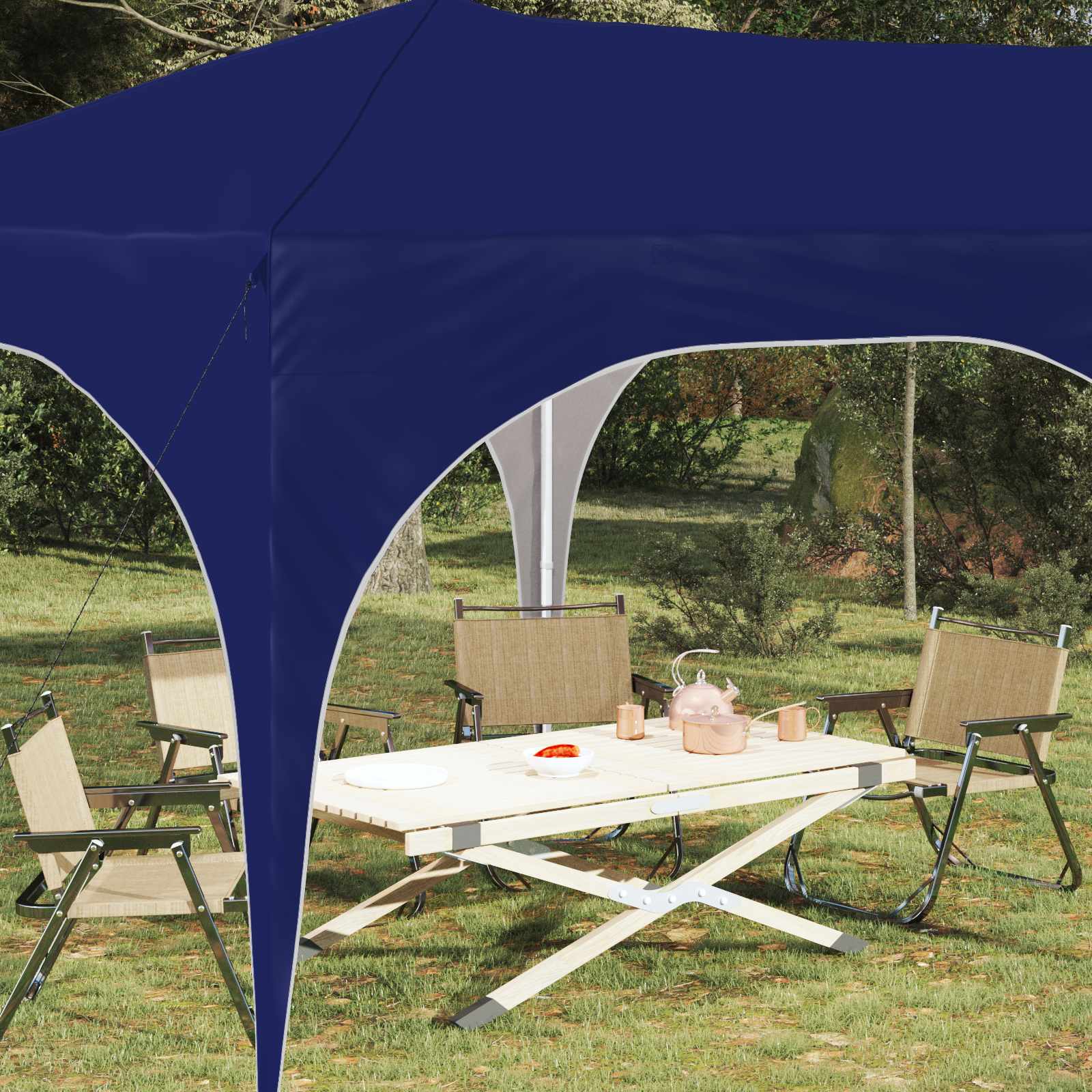 Pop-up Partyzelt 575 x 288 x 245 cm Blau Oxford-Stoff