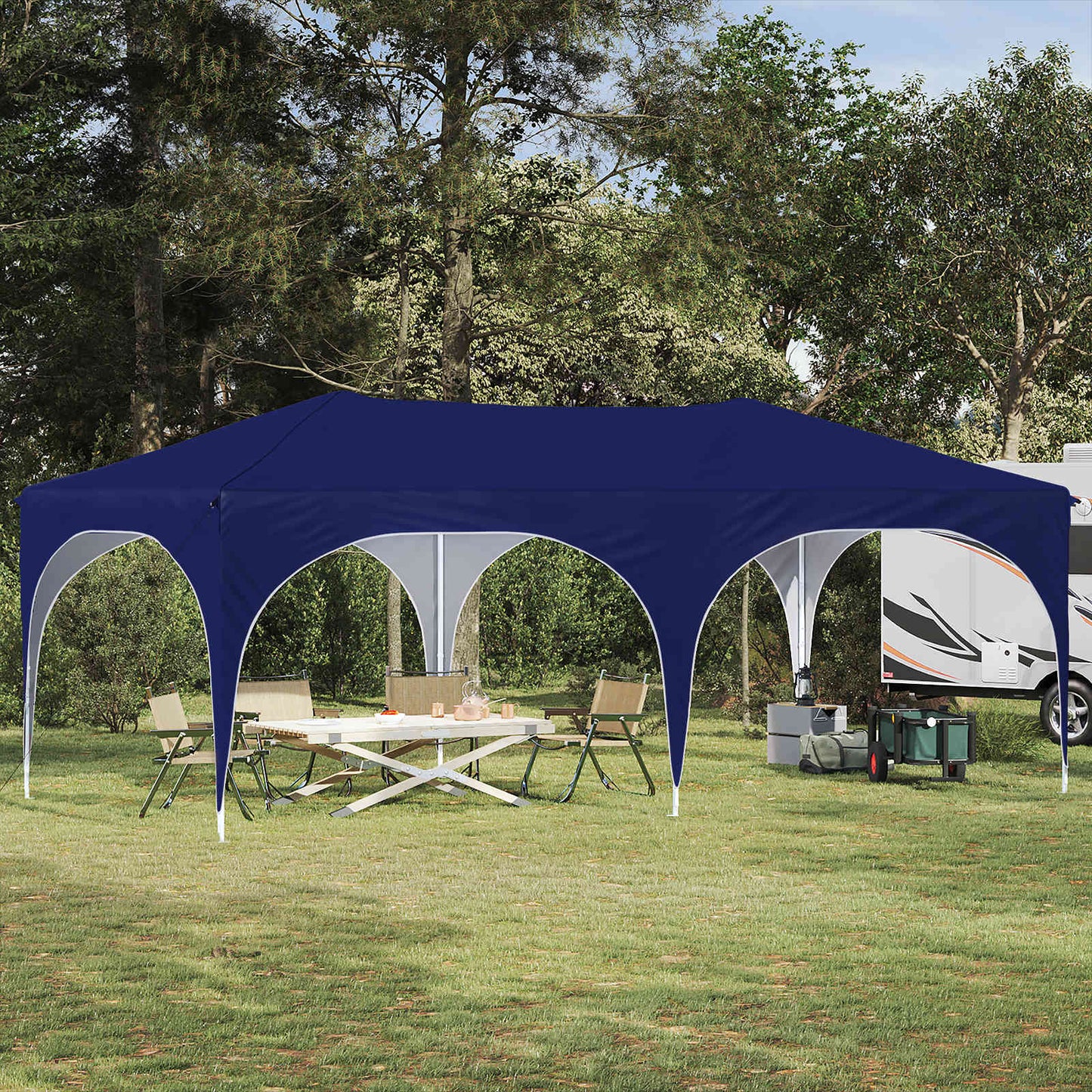 Pop-up Partyzelt 575 x 288 x 245 cm Blau Oxford-Stoff