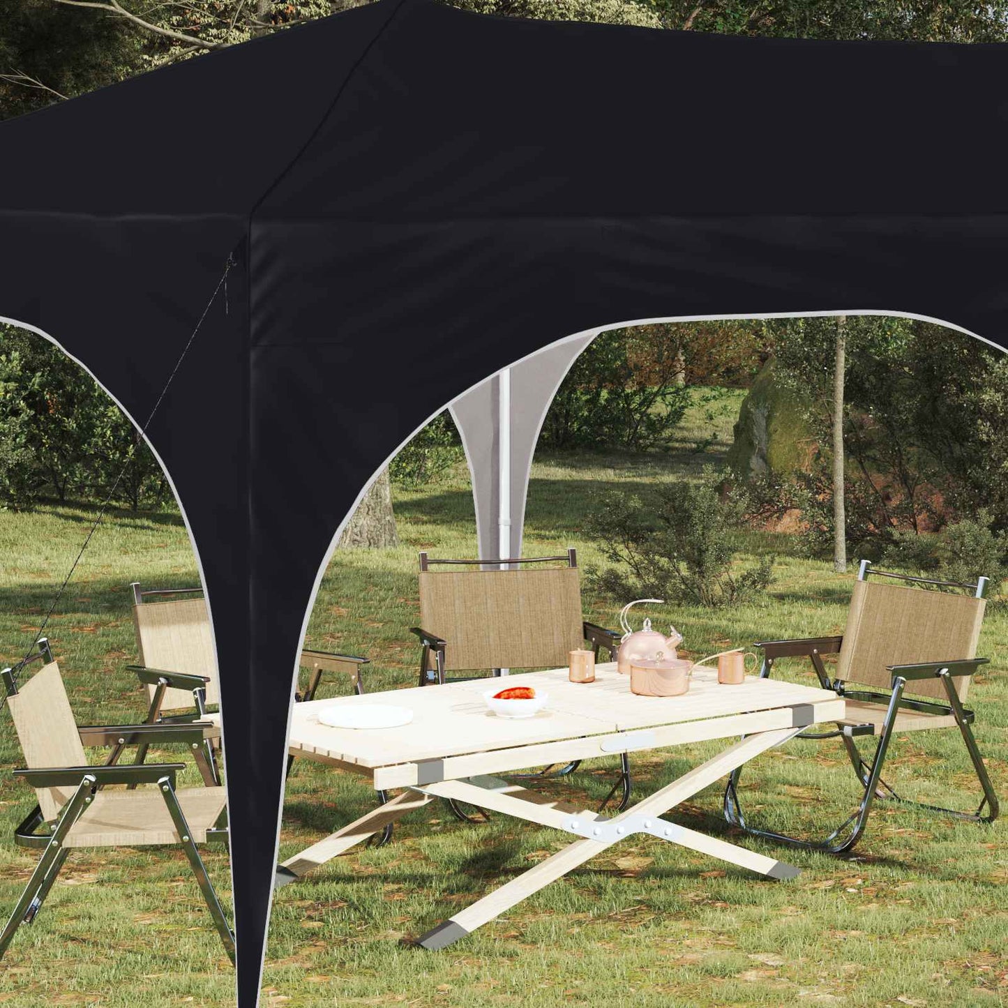 Pop-up Partyzelt 575 x 288 x 245 cm Anthrazit Oxford-Stoff