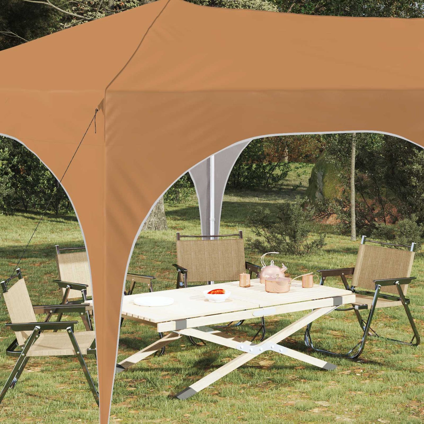 Pop-up Partyzelt 575 x 288 x 245 cm Beige Oxford-Stoff