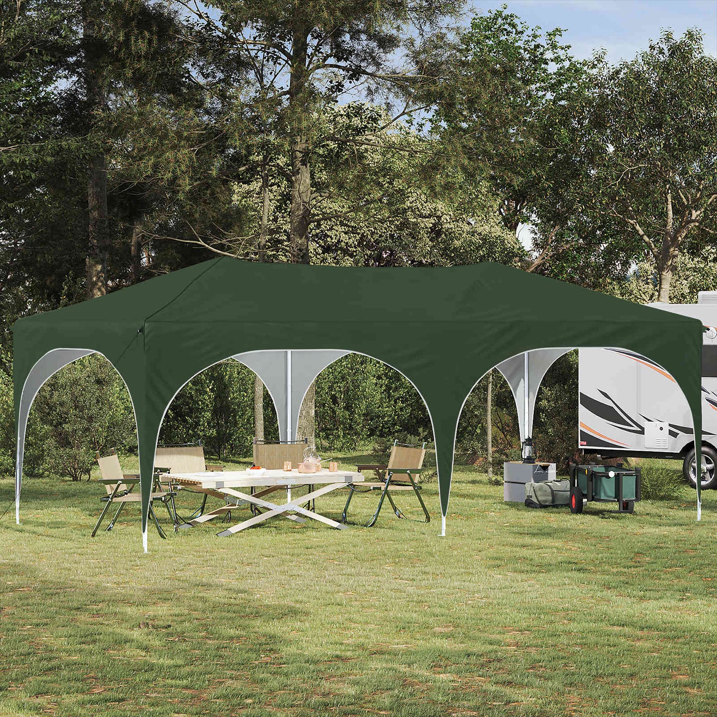 Pop-up Partyzelt 575 x 288 x 245 cm Grün Oxford-Stoff
