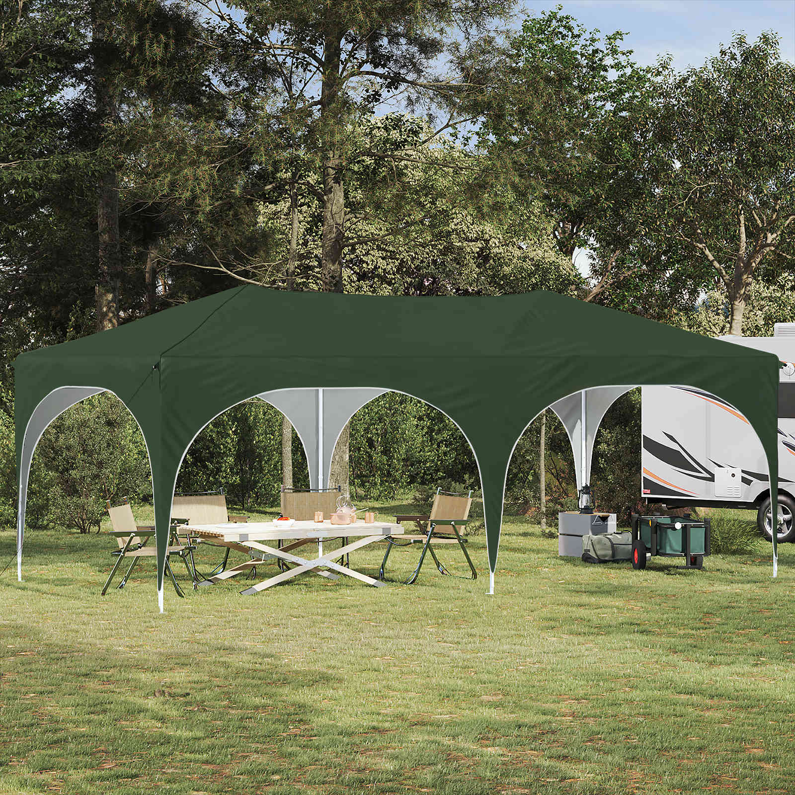 Pop-up Partyzelt 575 x 288 x 245 cm Grün Oxford-Stoff