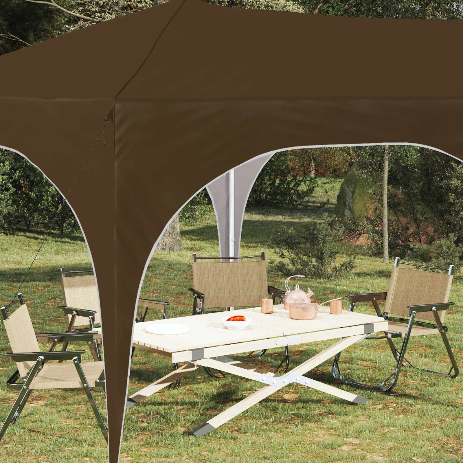 Pop-up Partyzelt 575 x 288 x 245 cm Taupe Oxford-Stoff