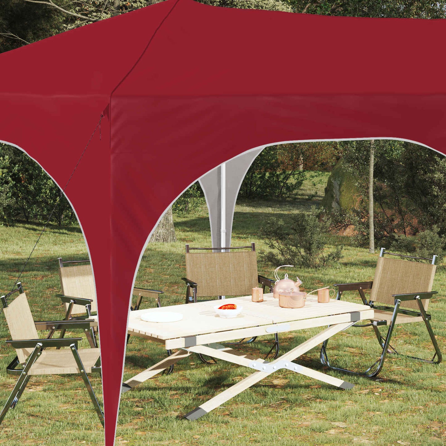 Pop-up Partyzelt 575 x 288 x 245 cm Bordeauxrot Oxford-Stoff
