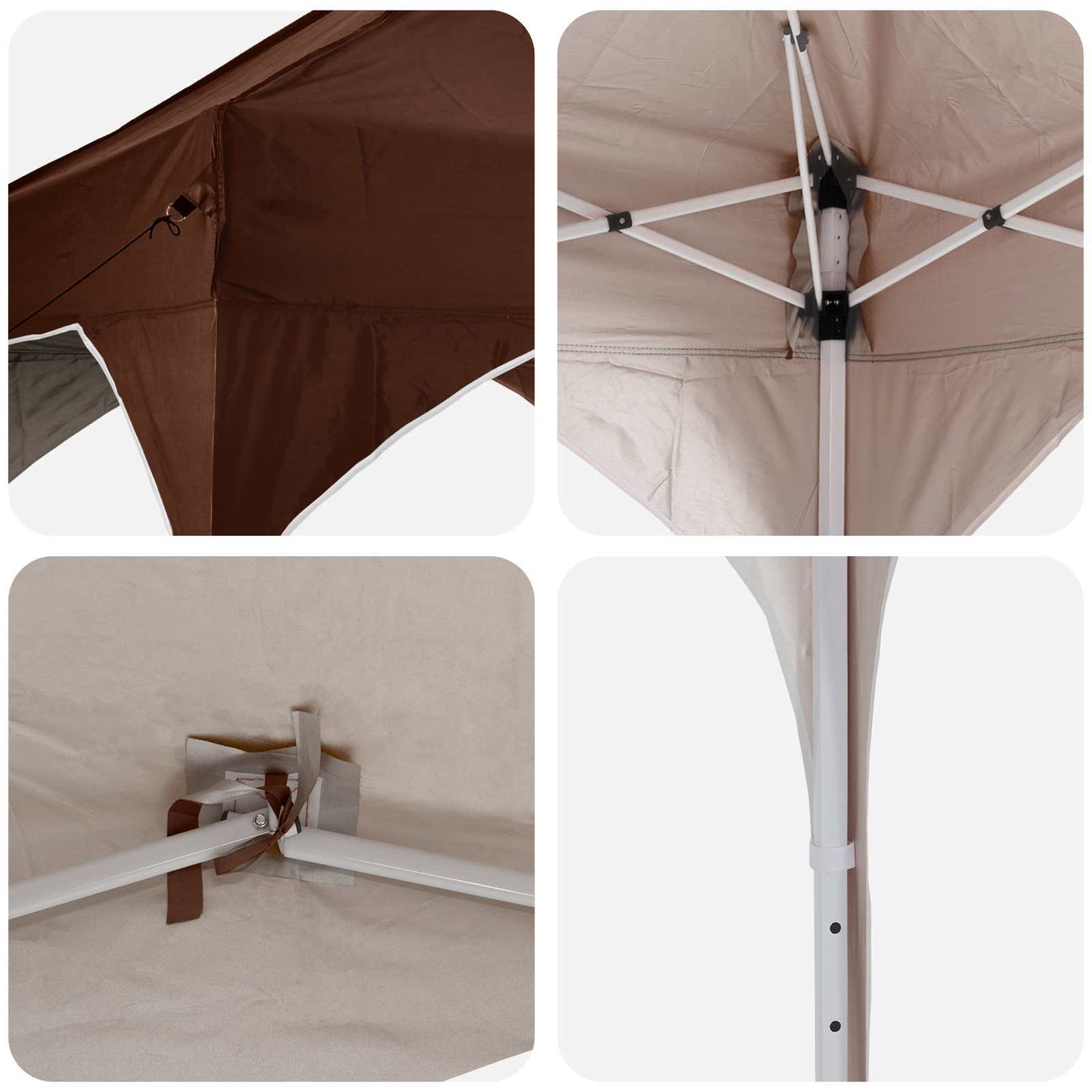 Pop-up Partyzelt 575 x 288 x 245 cm Braun Oxford-Stoff