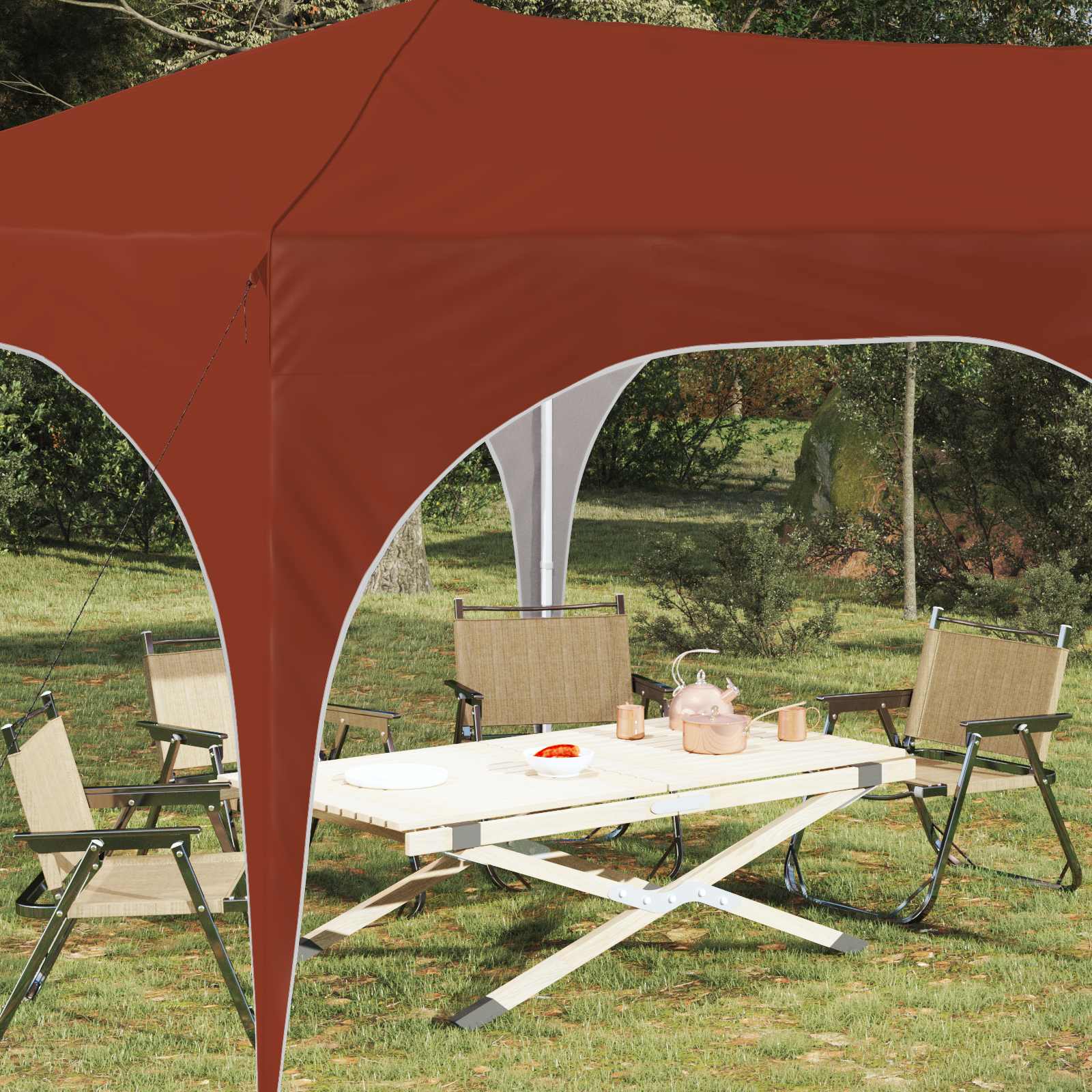 Pop-up Partyzelt 575 x 288 x 245 cm Terrakotta Oxford-Stoff