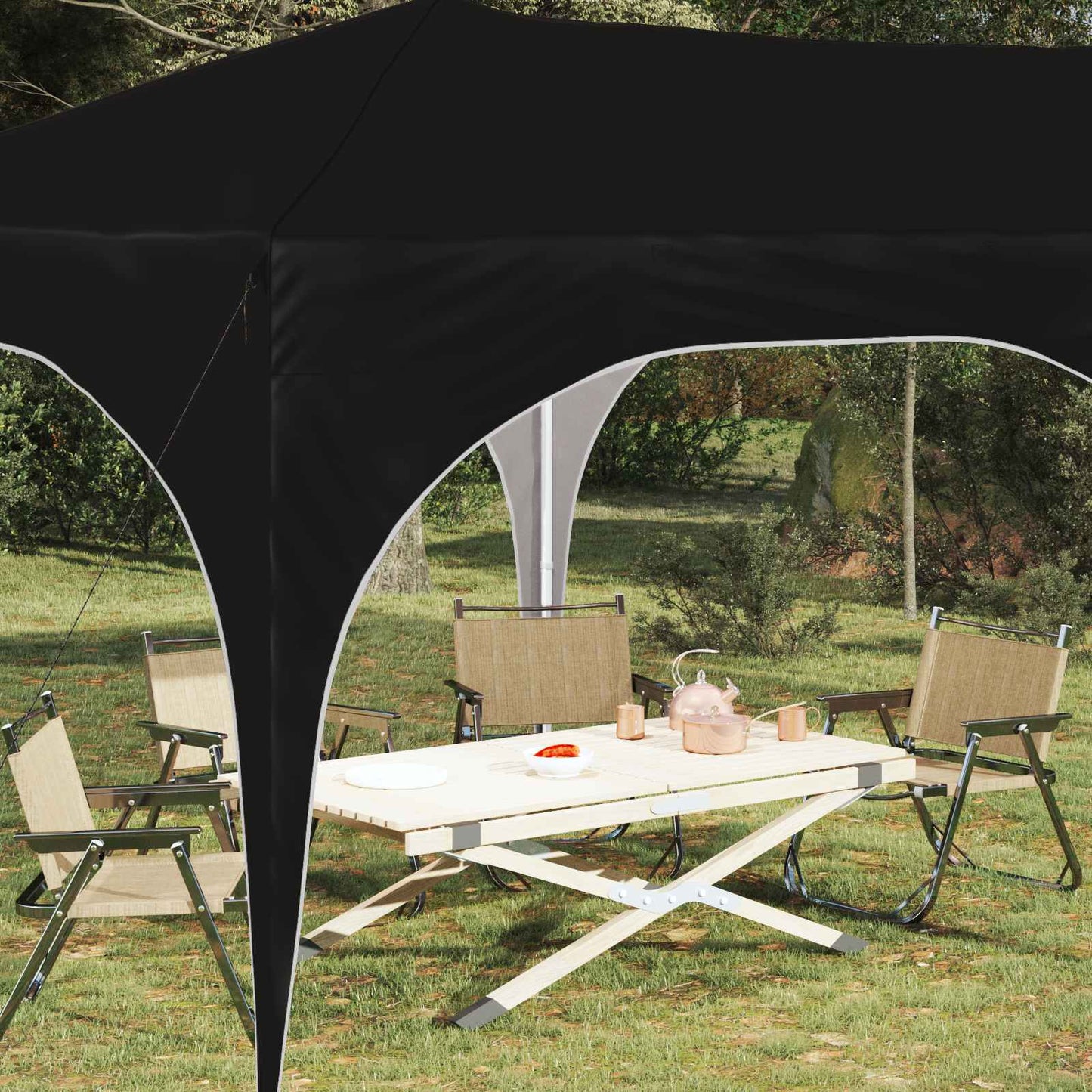 Pop-up Partyzelt 575 x 288 x 245 cm Schwarz Oxford-Stoff