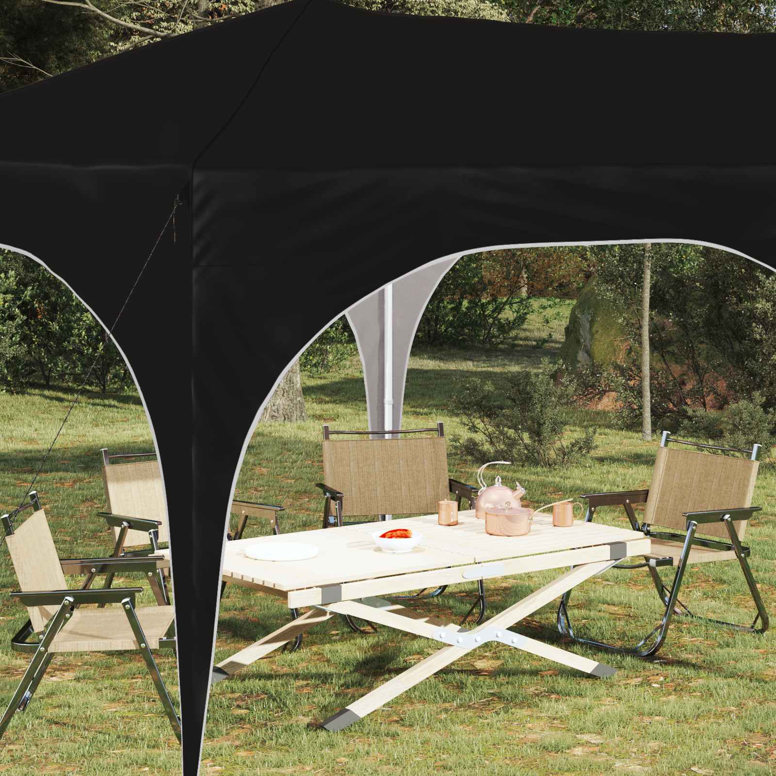 Pop-up Partyzelt 575 x 288 x 245 cm Schwarz Oxford-Stoff