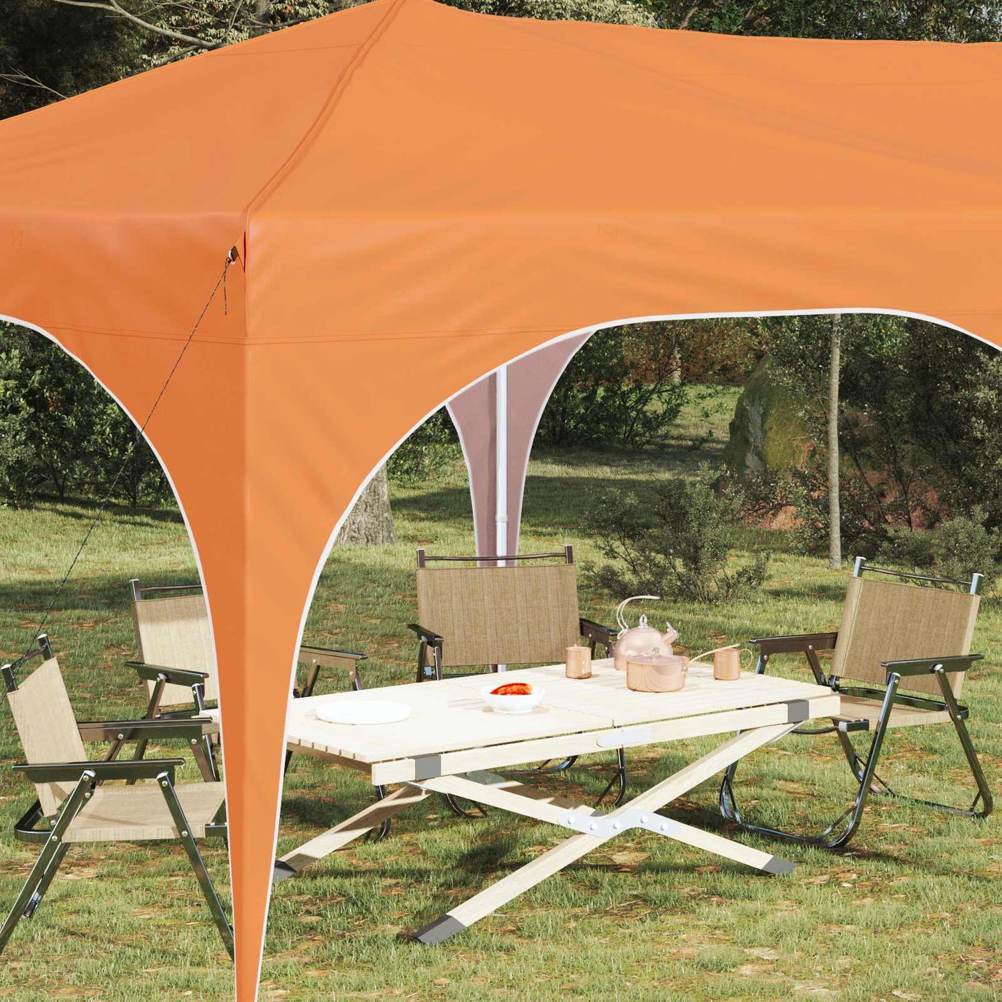 Pop-up Partyzelt 575 x 288 x 245 cm Orange Oxford-Stoff