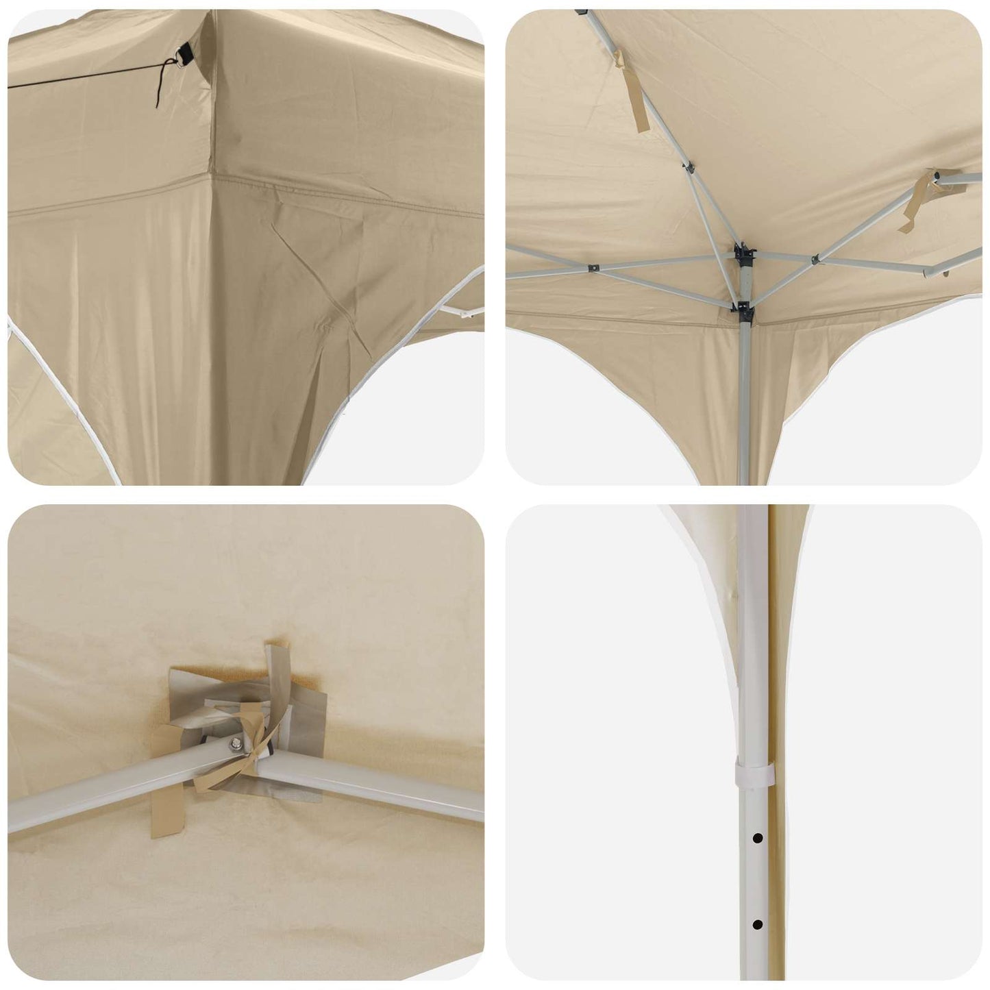 Pop-up Partyzelt 575 x 288 x 245 cm Creme Oxford-Stoff