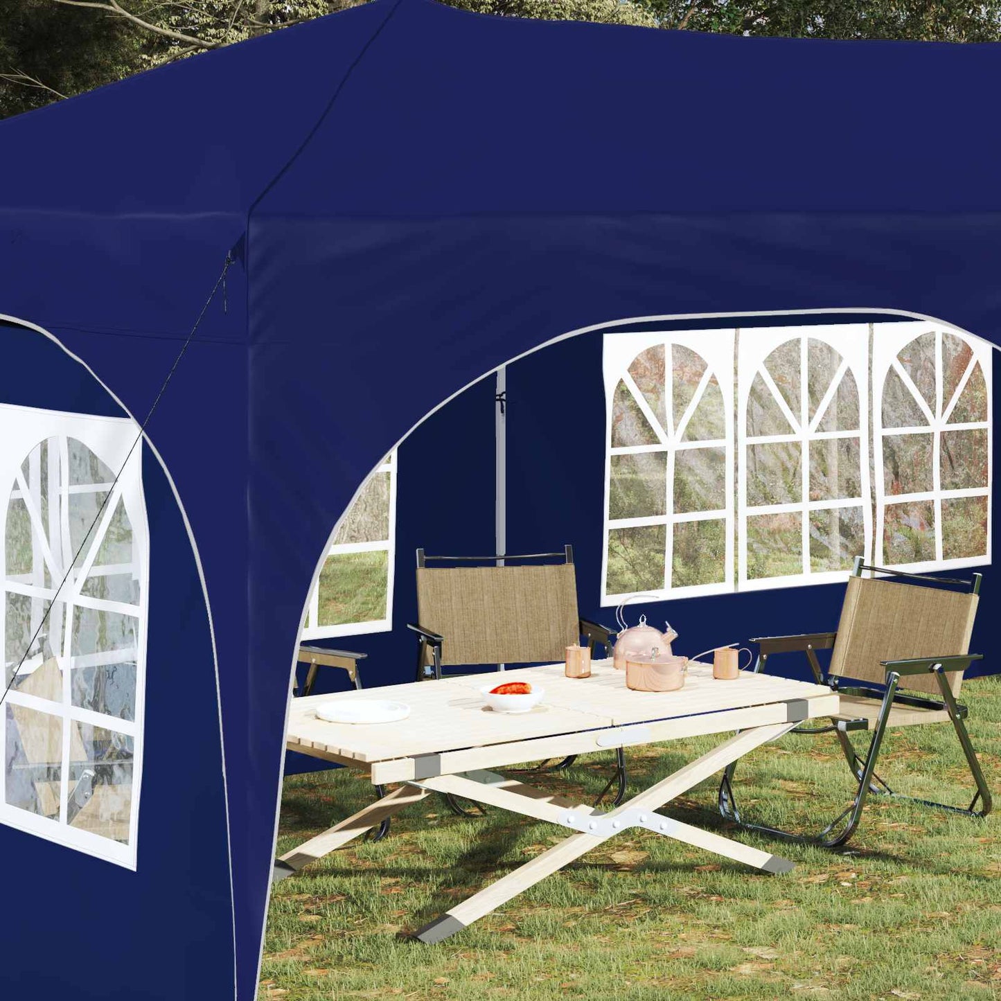 Pop-up Partyzelt 575 x 288 x 245 cm Blau Oxford-Stoff