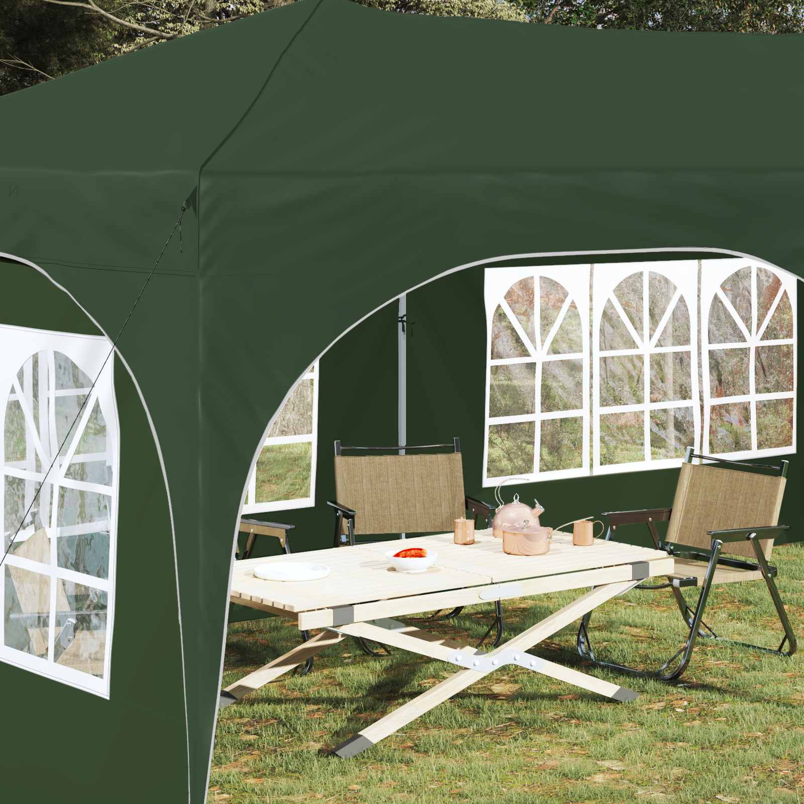 Pop-up Partyzelt 575 x 288 x 245 cm Grün Oxford-Stoff