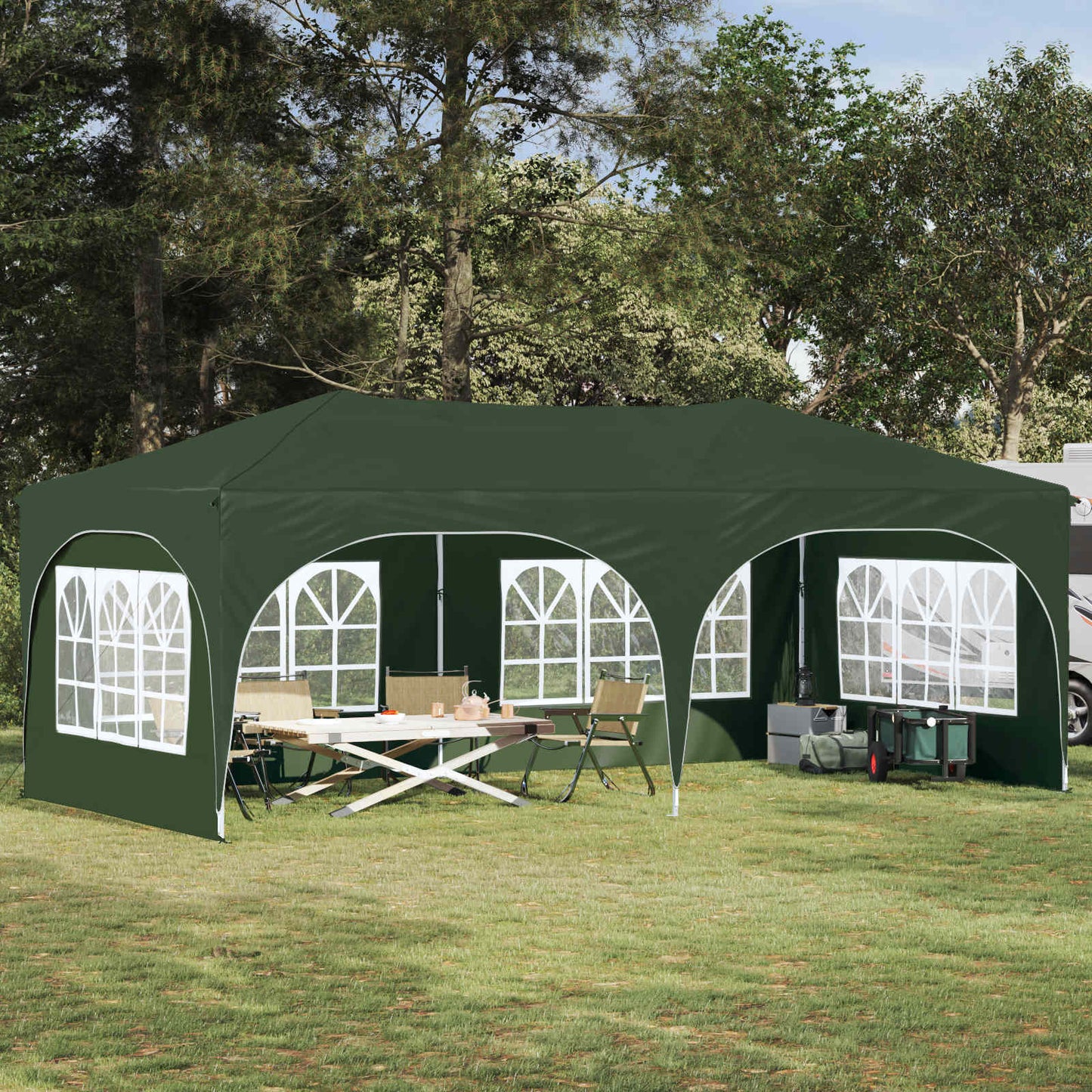 Pop-up Partyzelt 575 x 288 x 245 cm Grün Oxford-Stoff