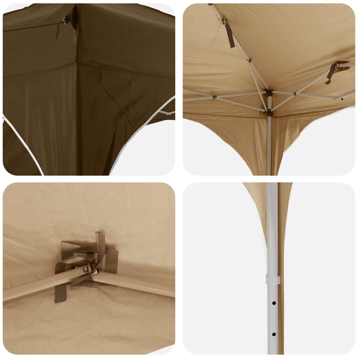 Pop-up Partyzelt 575 x 288 x 245 cm Taupe Oxford-Stoff