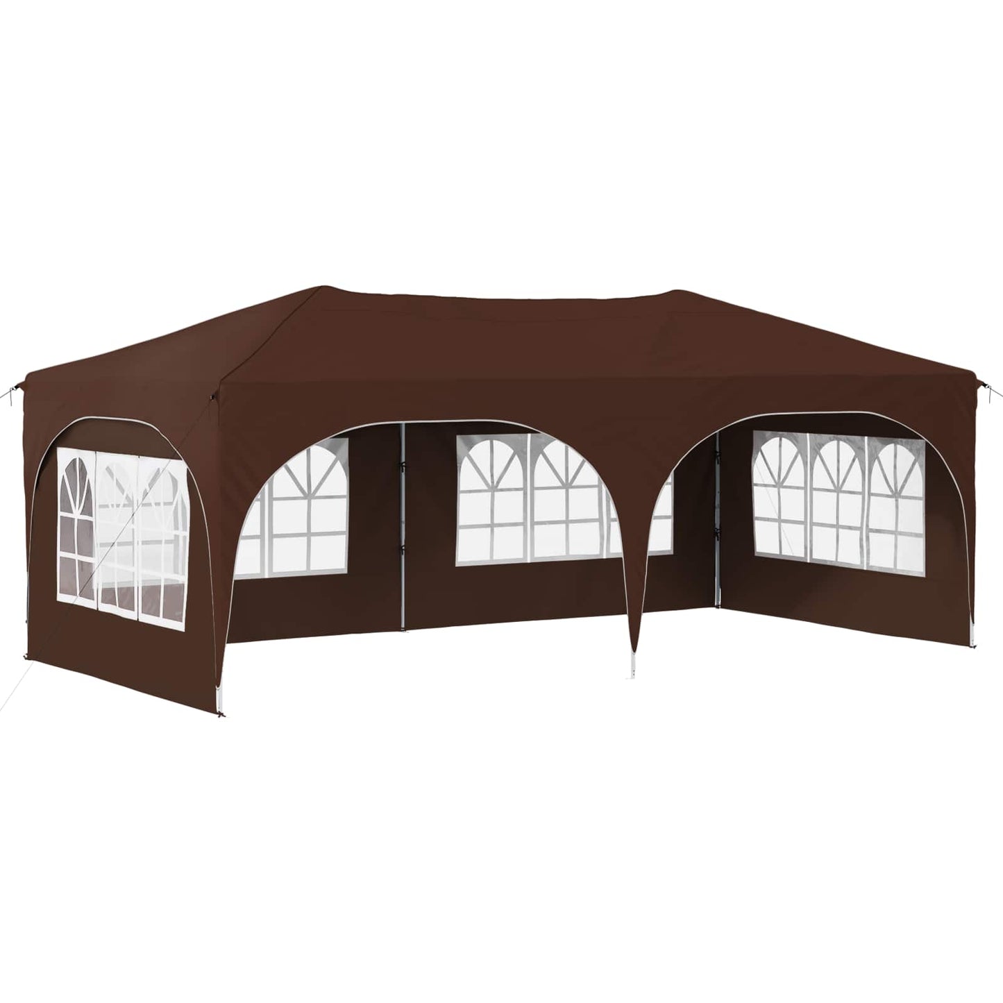 Pop-up Partyzelt 575 x 288 x 245 cm Braun Oxford-Stoff