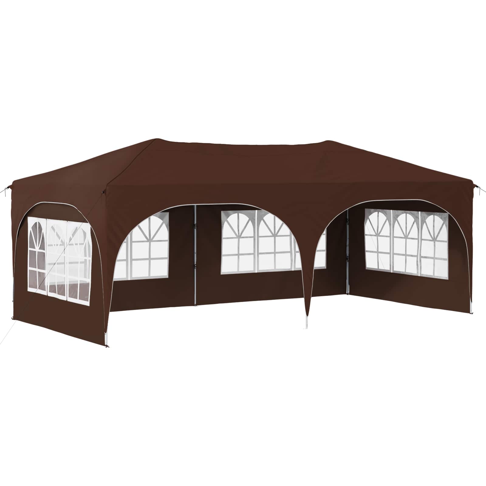Pop-up Partyzelt 575 x 288 x 245 cm Braun Oxford-Stoff