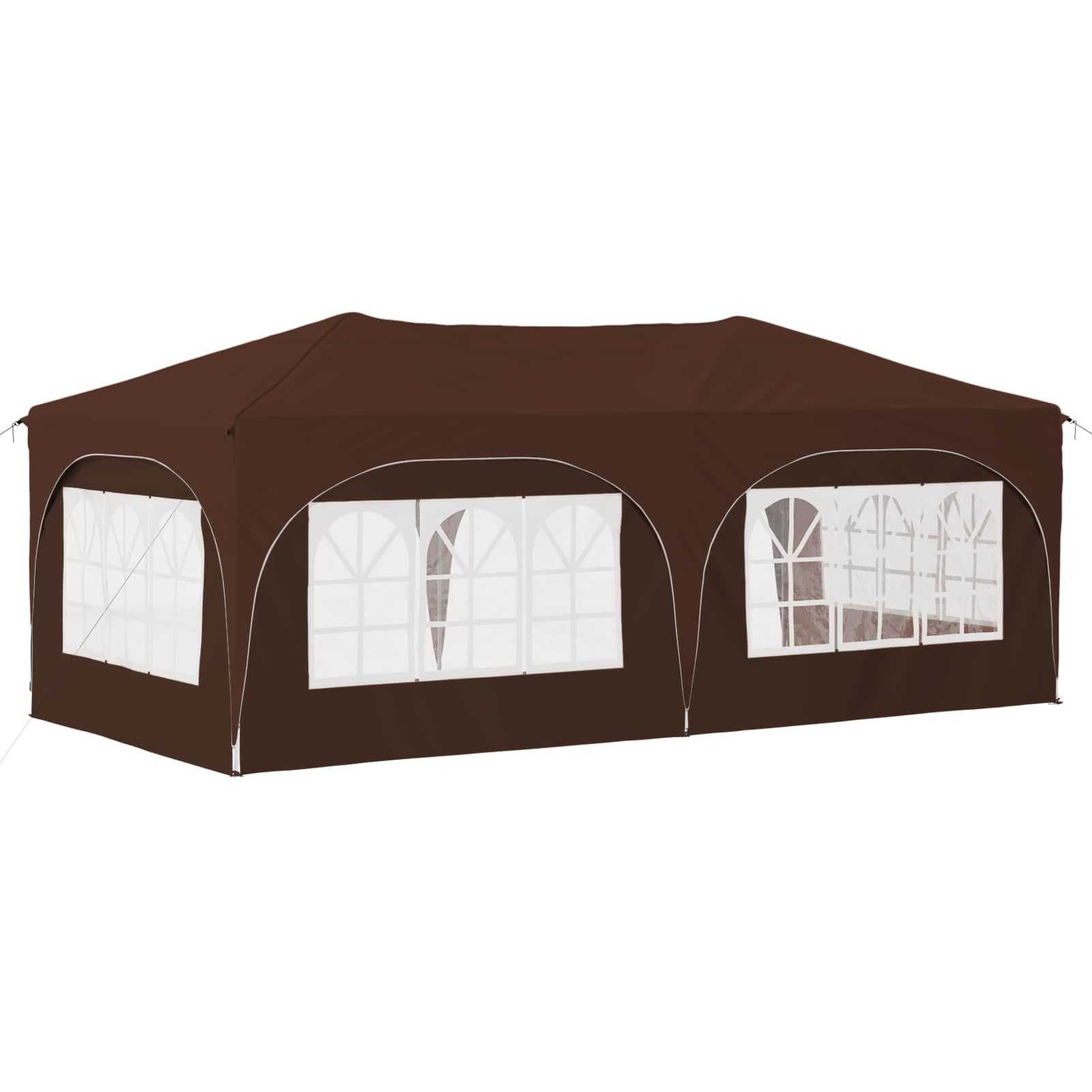 Pop-up Partyzelt 575 x 288 x 245 cm Braun Oxford-Stoff