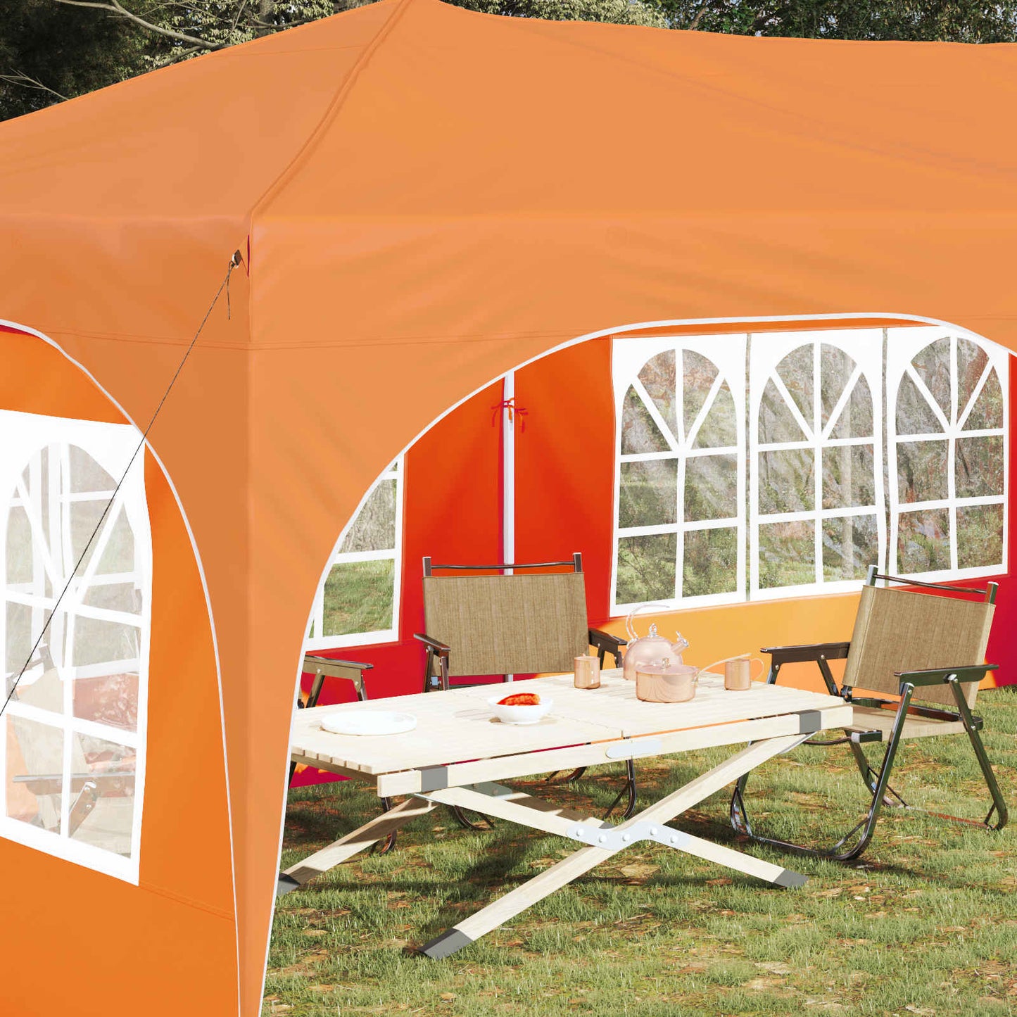 Pop-up Partyzelt 575 x 288 x 245 cm Orange Oxford-Stoff